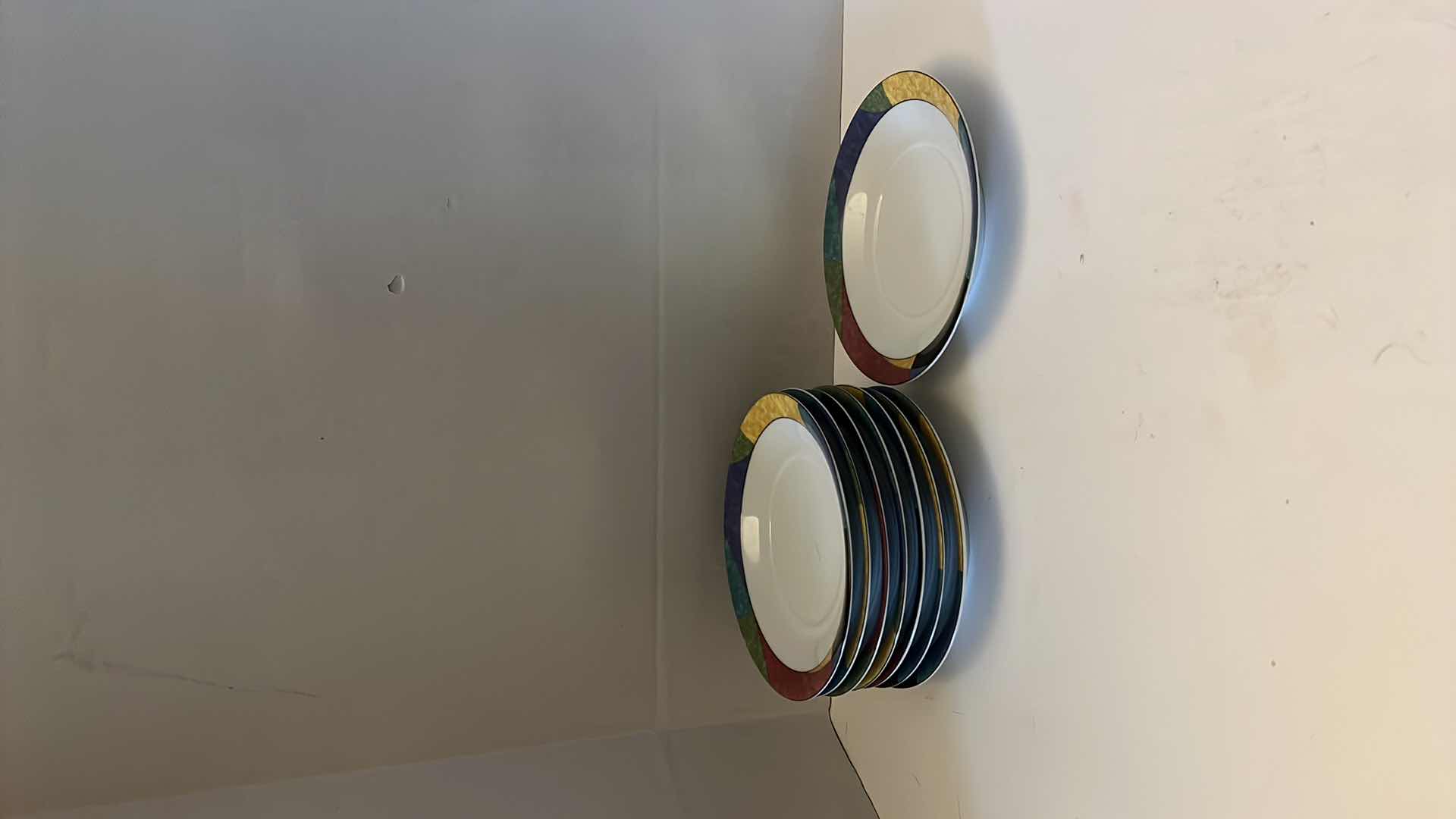 Photo 1 of 8-VINTAGE MIKASA "CURRENTS" PORCELAIN TEA PLATES. PART OF SET (SOLD SEPARATELY)