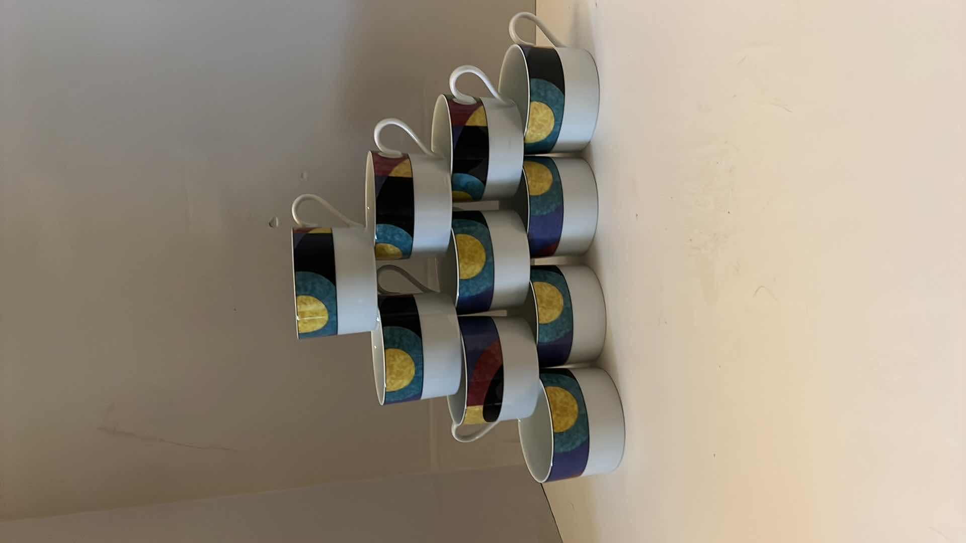 Photo 1 of MIKASA "CURRENTS" FLAT PORCELAIN TEA CUPS. PART OF DISHWARE SET(SOLD SEPARATELY). 2 1/4"H