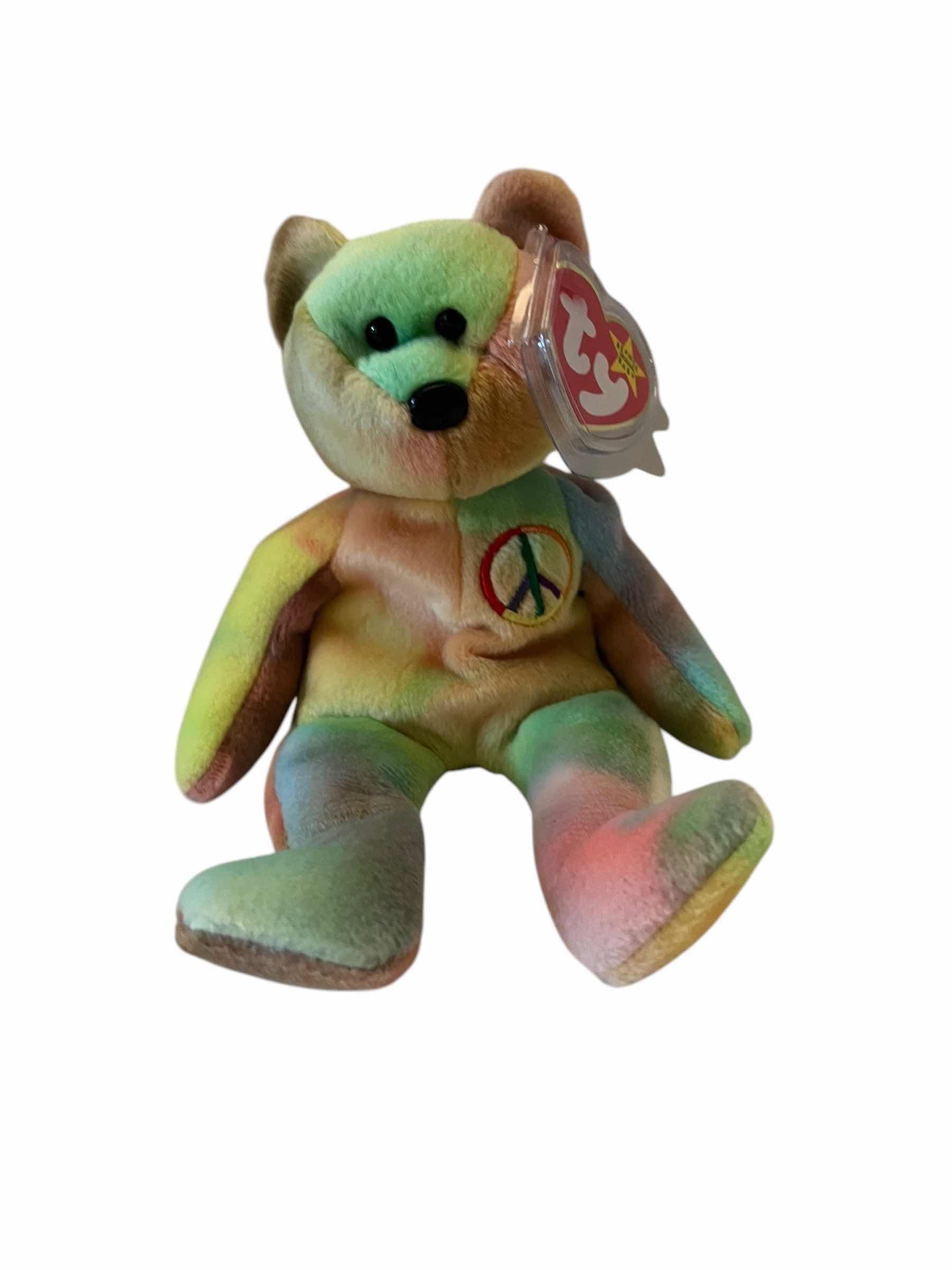 Photo 3 of 3-RARE BEANIE BABIES-PEACE, MAC AND HOPPITY, TOYS-COLLECTIBLE STUFFED ANIMALS.