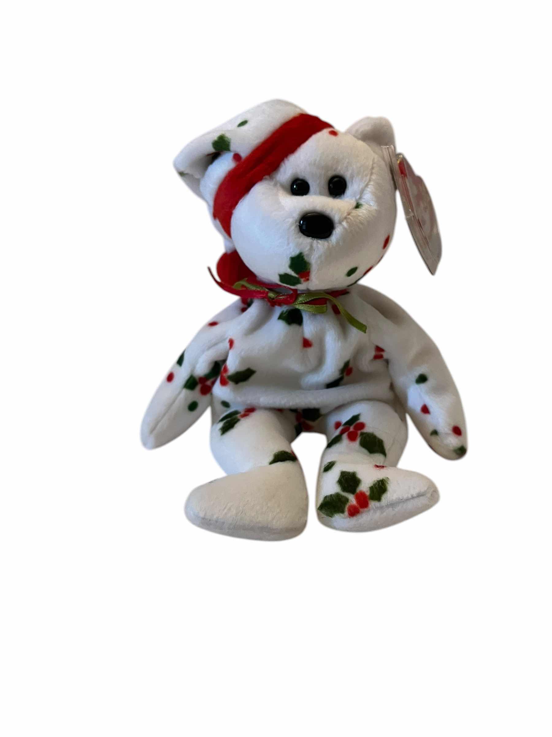 Photo 1 of 3-BEANIE BABY-WHISPER, PRICKLES, 1998 HOLIDAY BEAR.