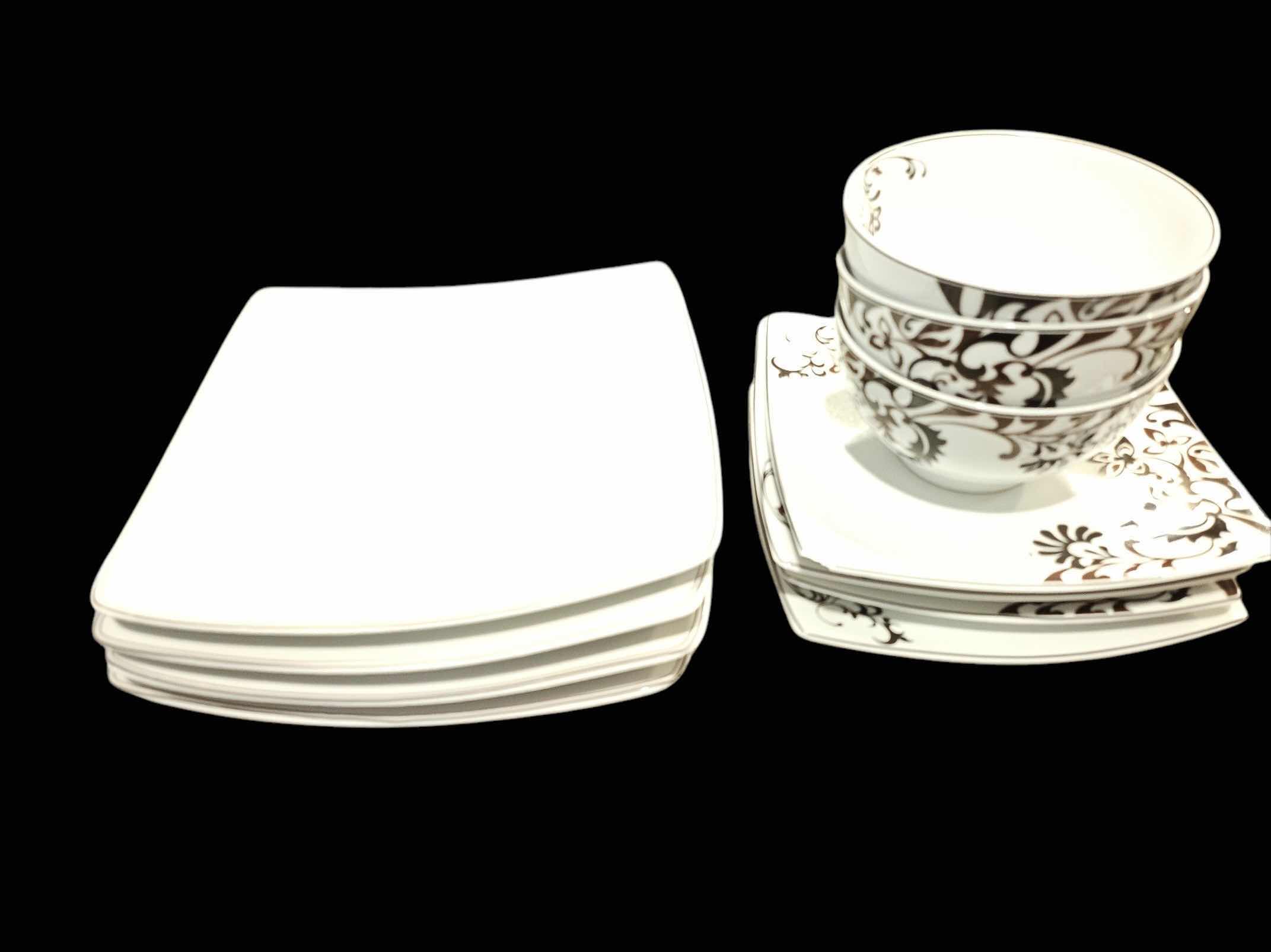 Photo 1 of KITCHEN WARE-MIKASA GOURMETBASICS-CHOCOLATE SWIRL PORCELAIN DISHES. PLATES AND BOWLS
