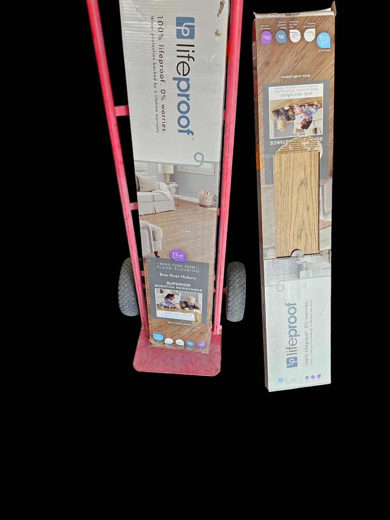 Photo 1 of 2-NEW IN BOX FLOORING-LIFE PROOF- WIDE PLANK RIDGID CORE-COLOR: “BOW RIVER HICKORY “-VINYL PLANK 2 BOXES