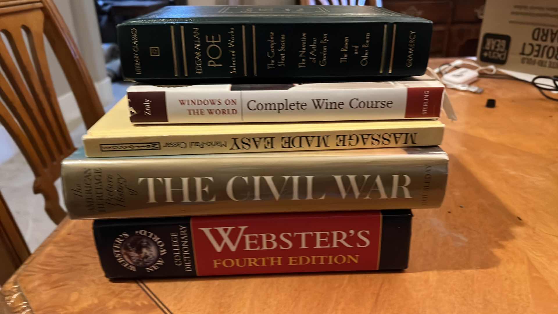 Photo 1 of 5-BOOKS-VARIOUS TOPICS. CIVIL WAR, WEBSTERS DICTIONARY, ETC.