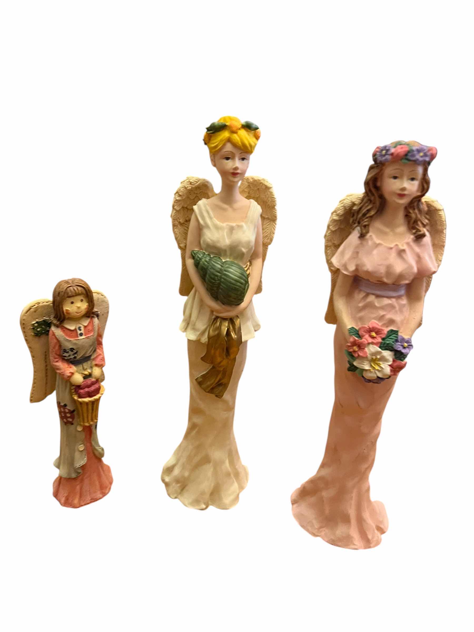 Photo 1 of HOME DECOR. 9”H RESIN ANGEL STATUES