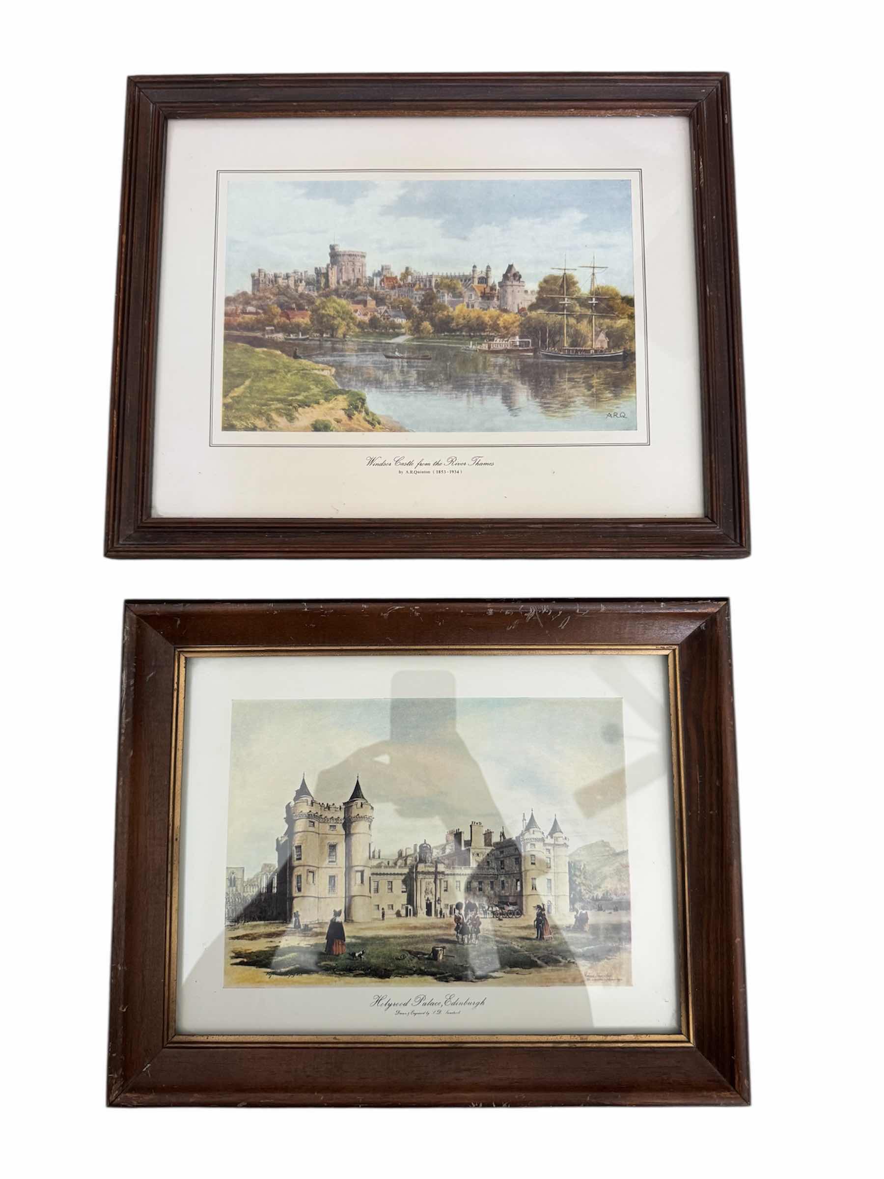 Photo 1 of 130
2-VINTAGE WOOD FRAMED ARTWORK, “WINDSOR CASTLE FROM THE RIVER THAMES” BY A.R. QUINTON AND HOLYROOD PALACE, EDINBURGH.

15.5” X 12.5” X H1”