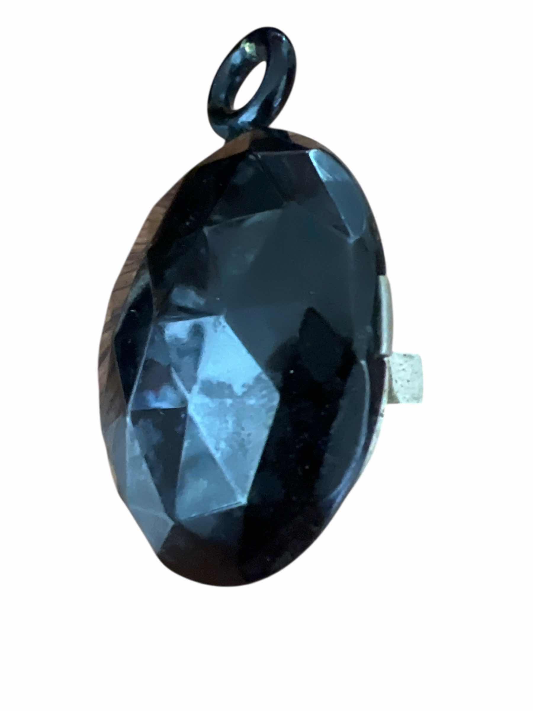 Photo 1 of VINTAGE LOCKET - ONYX PENDANT AND WOOD PIN