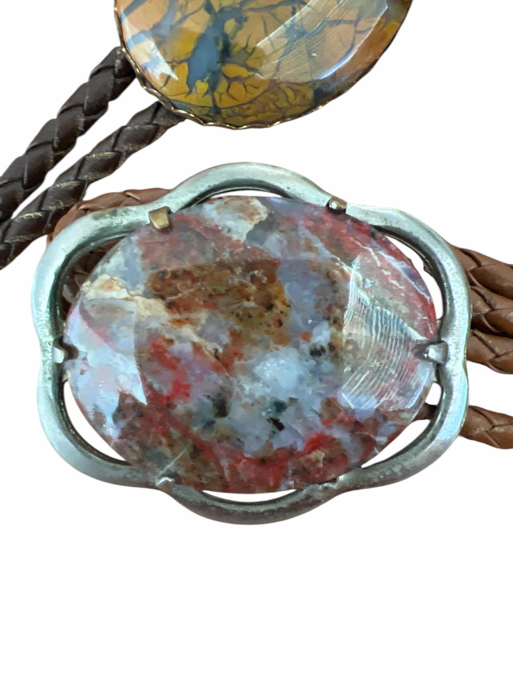 Photo 1 of 3-VINTAGE BOLO TIES - NATURAL STONES