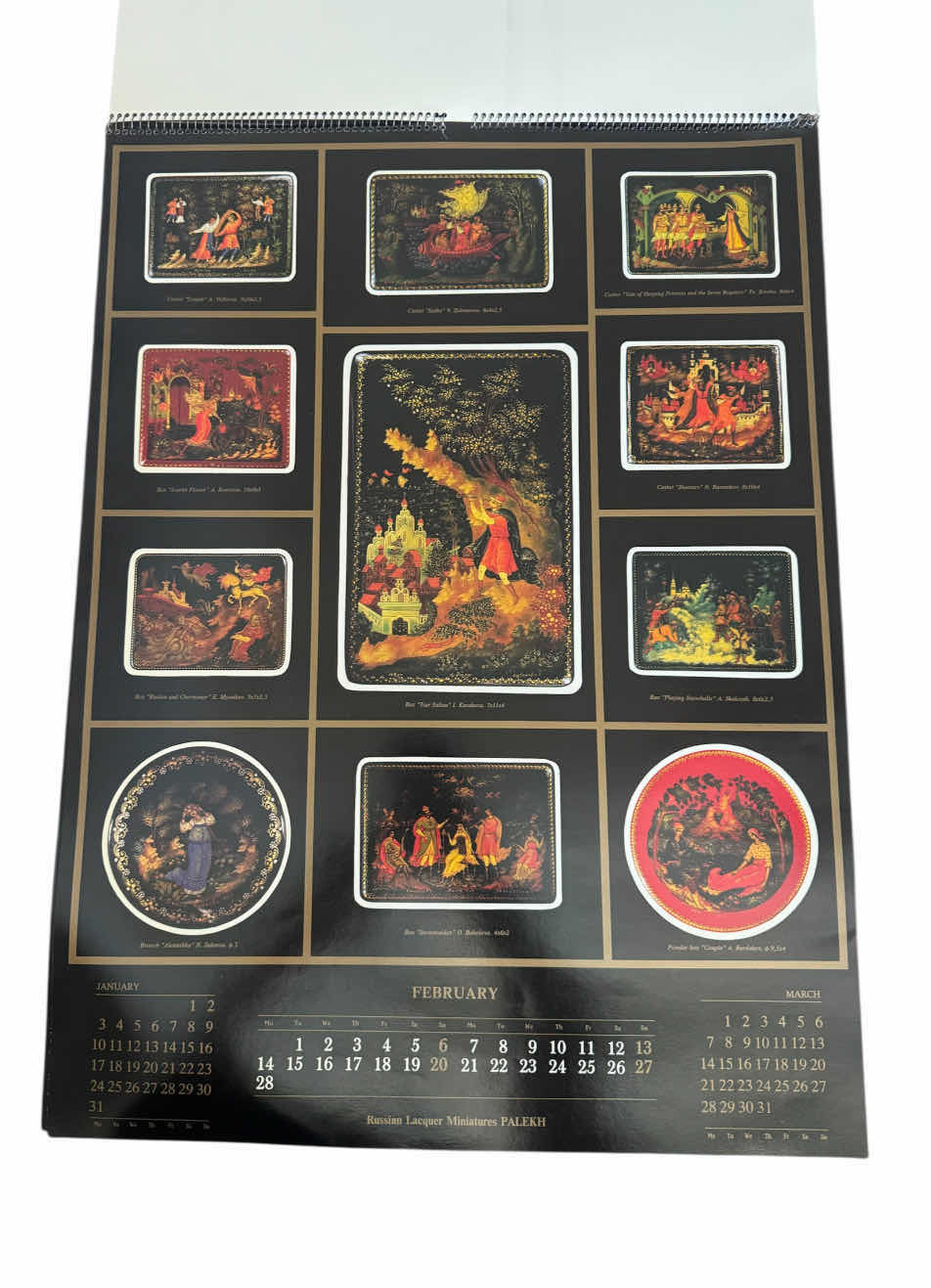 Photo 1 of 171
VINTAGE RUSSIAN LACQUER MINIATURES 1994 ART CALENDAR AND WOODEN QUILT ART BY SAMPLER AMERICANA 1990. ARTWORK, ART COLLECTION, HOME DECOR

ART CALENDAR 
W17.5” X H24”