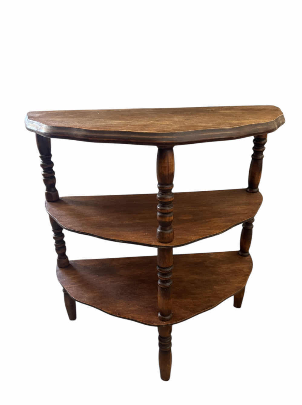 Photo 1 of 40
VINTAGE WOOD 3-TIER SHELF SIDE/END TABLE.
21.5” X 10” X H22”