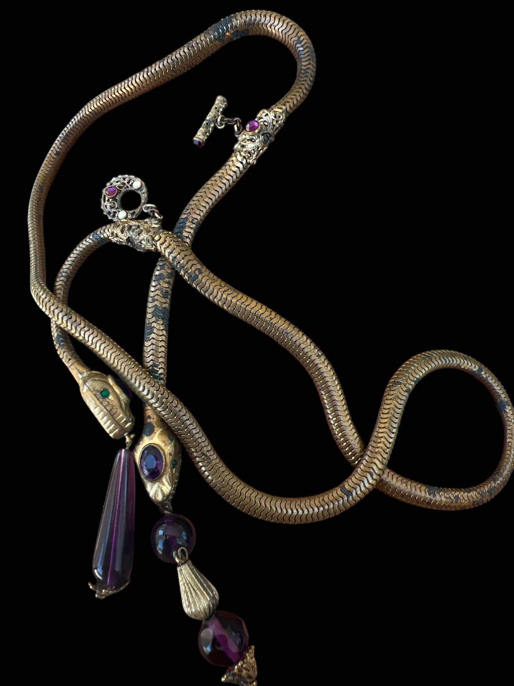 Photo 2 of 1920s VINTAGE JEWELRY - “SNAKE NECKLACE” - ART DECCO