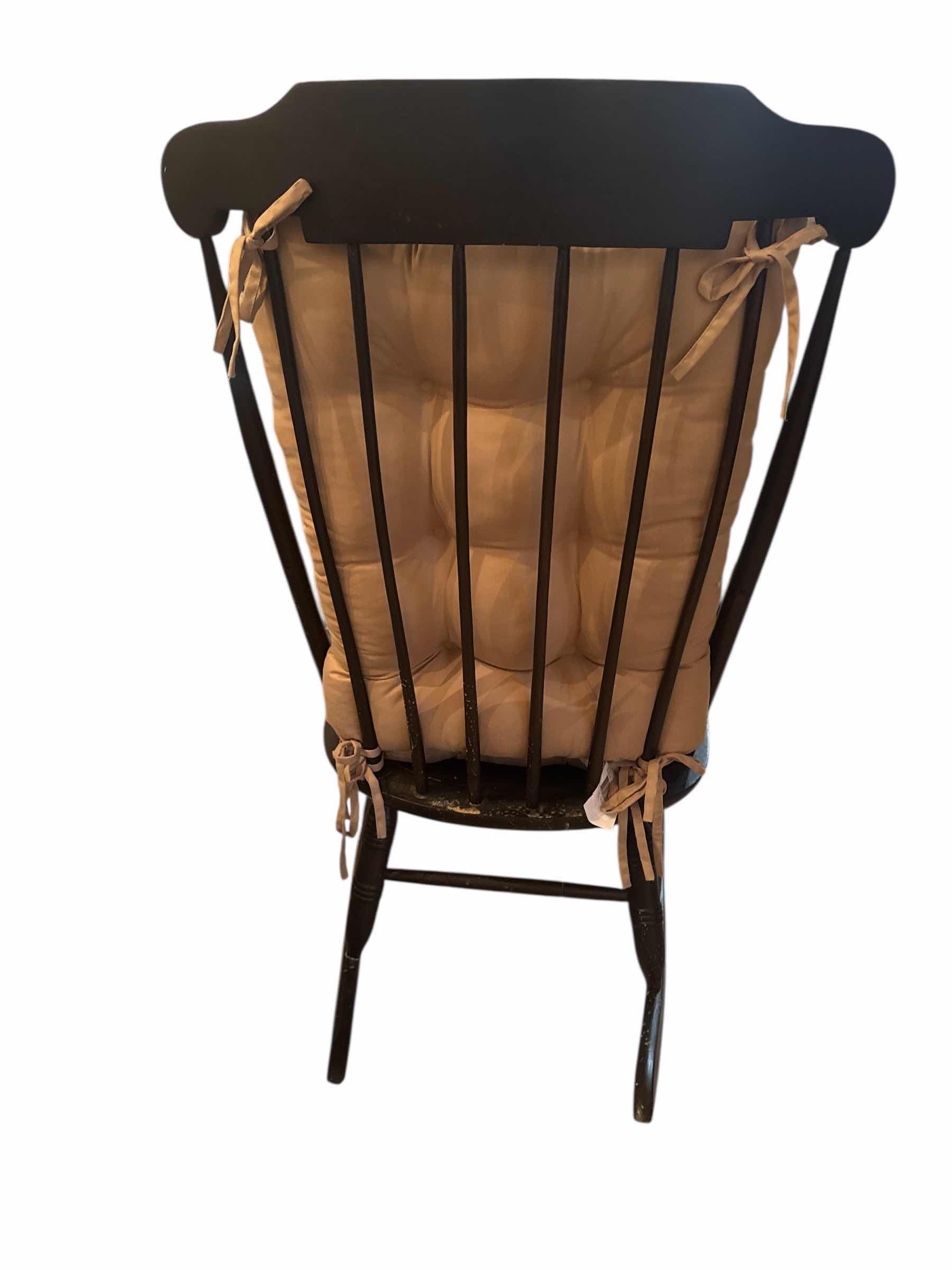 Photo 1 of BLACK ROCKING CHAIR WITH BEIGE CUSHIONS