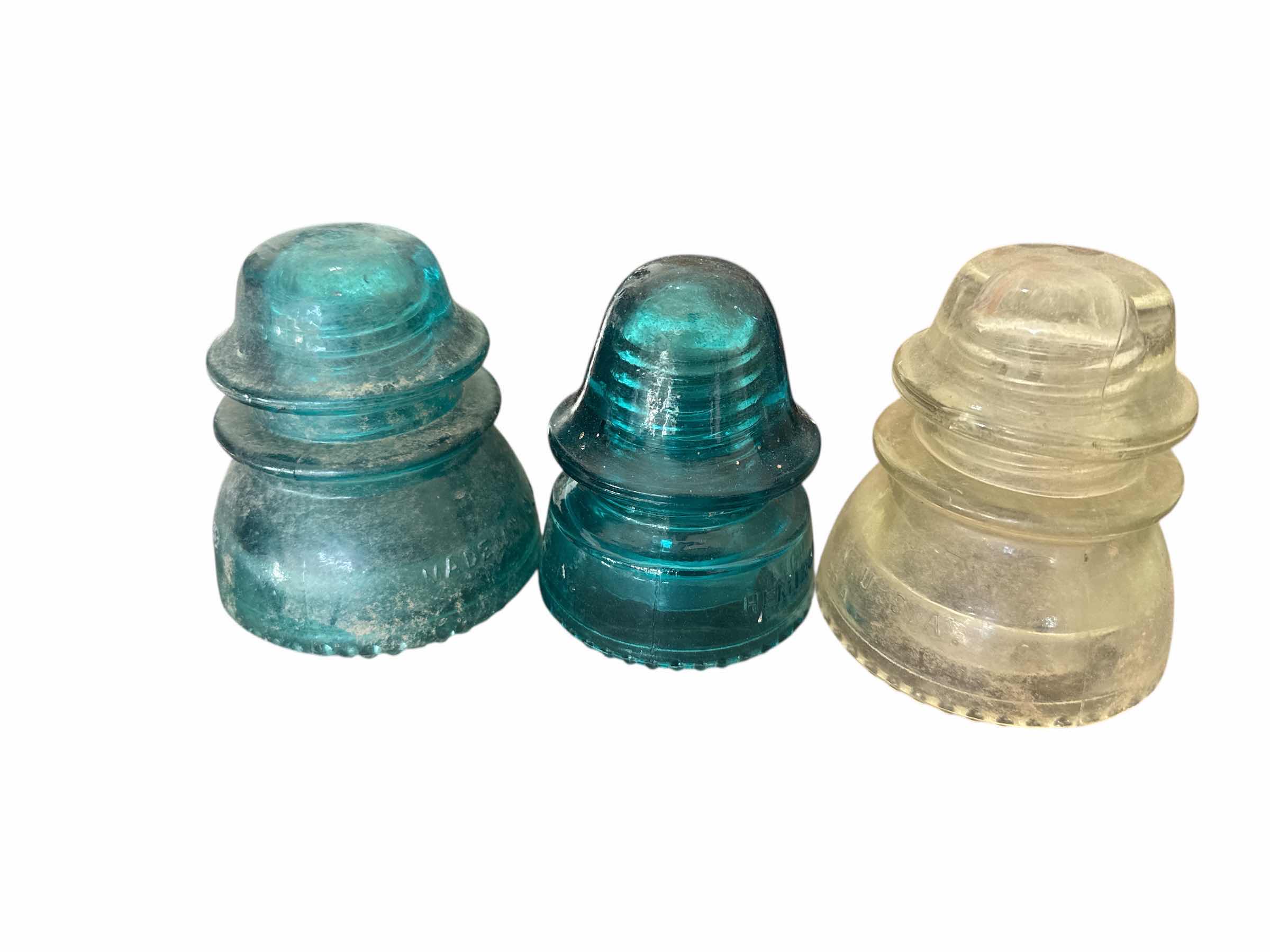 Photo 1 of 3 VINTAGE GLASS INSULATORS