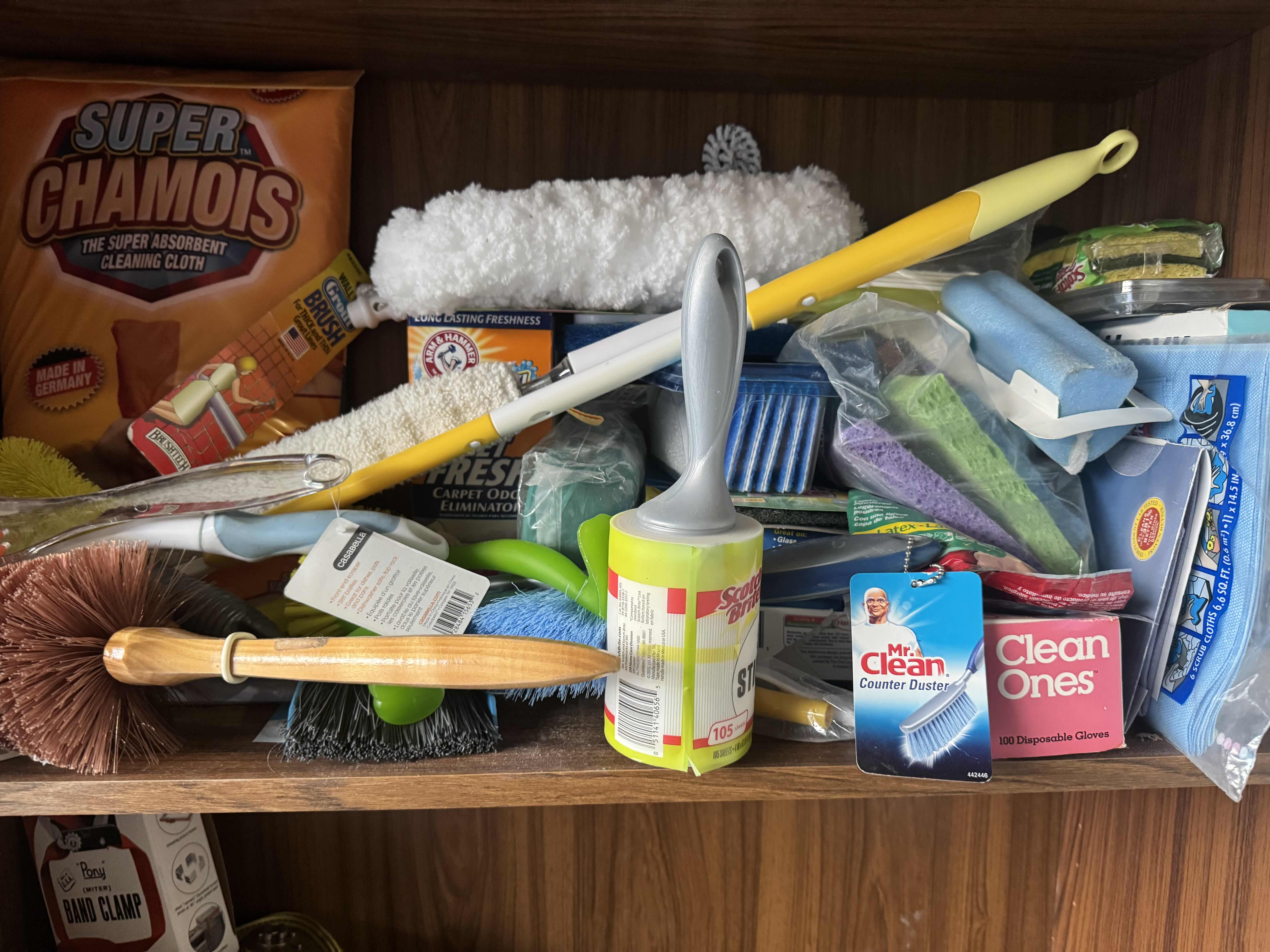Photo 1 of CONTENTS OF SHELF CLEANING SUPPLIES