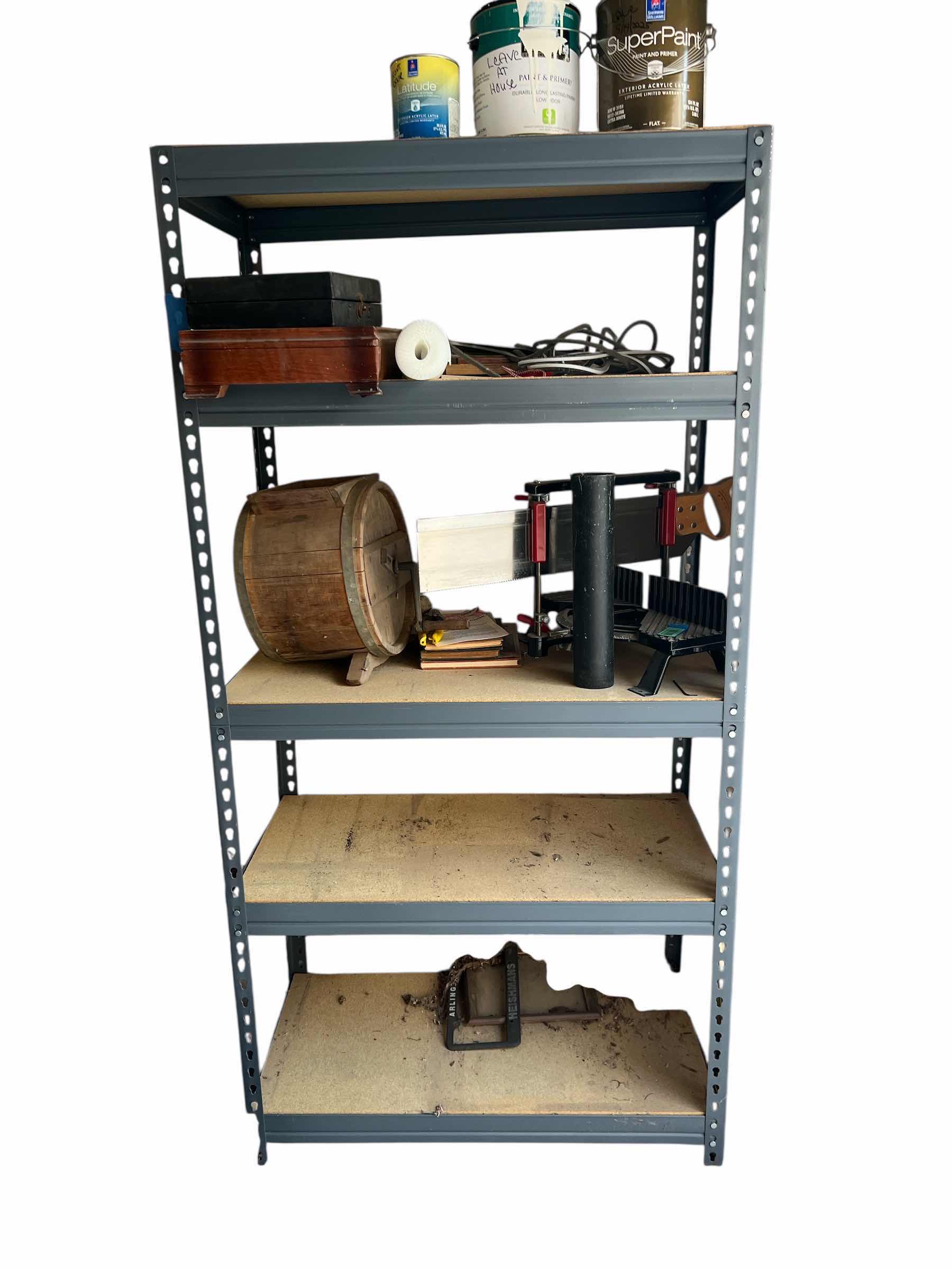 Photo 1 of 5 RACK METAL AND WOOD STORAGE RACK - CONTENTS NOT INCLUDED - 6’