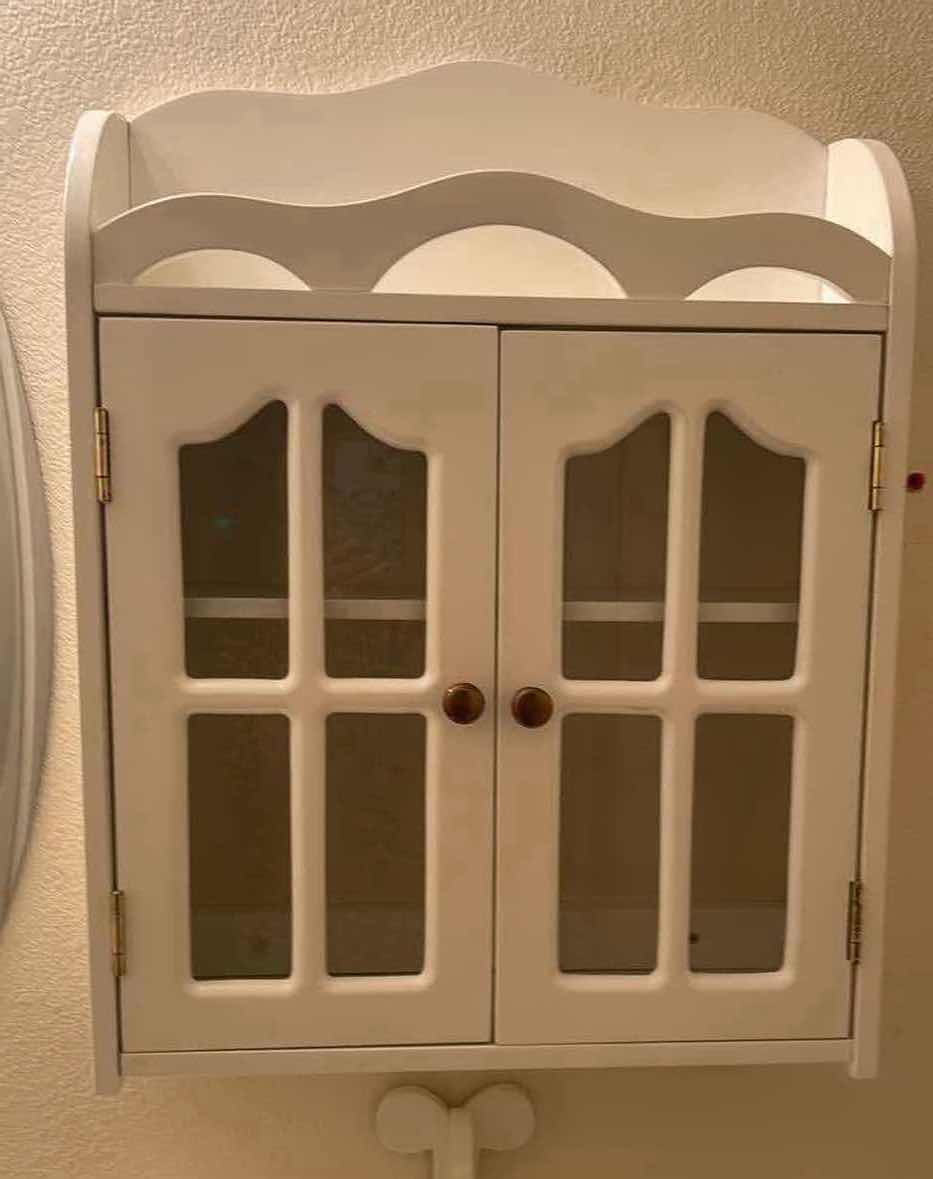 Photo 1 of 3PC WHITE WALL CABINET SHELF FLOOR CABINET