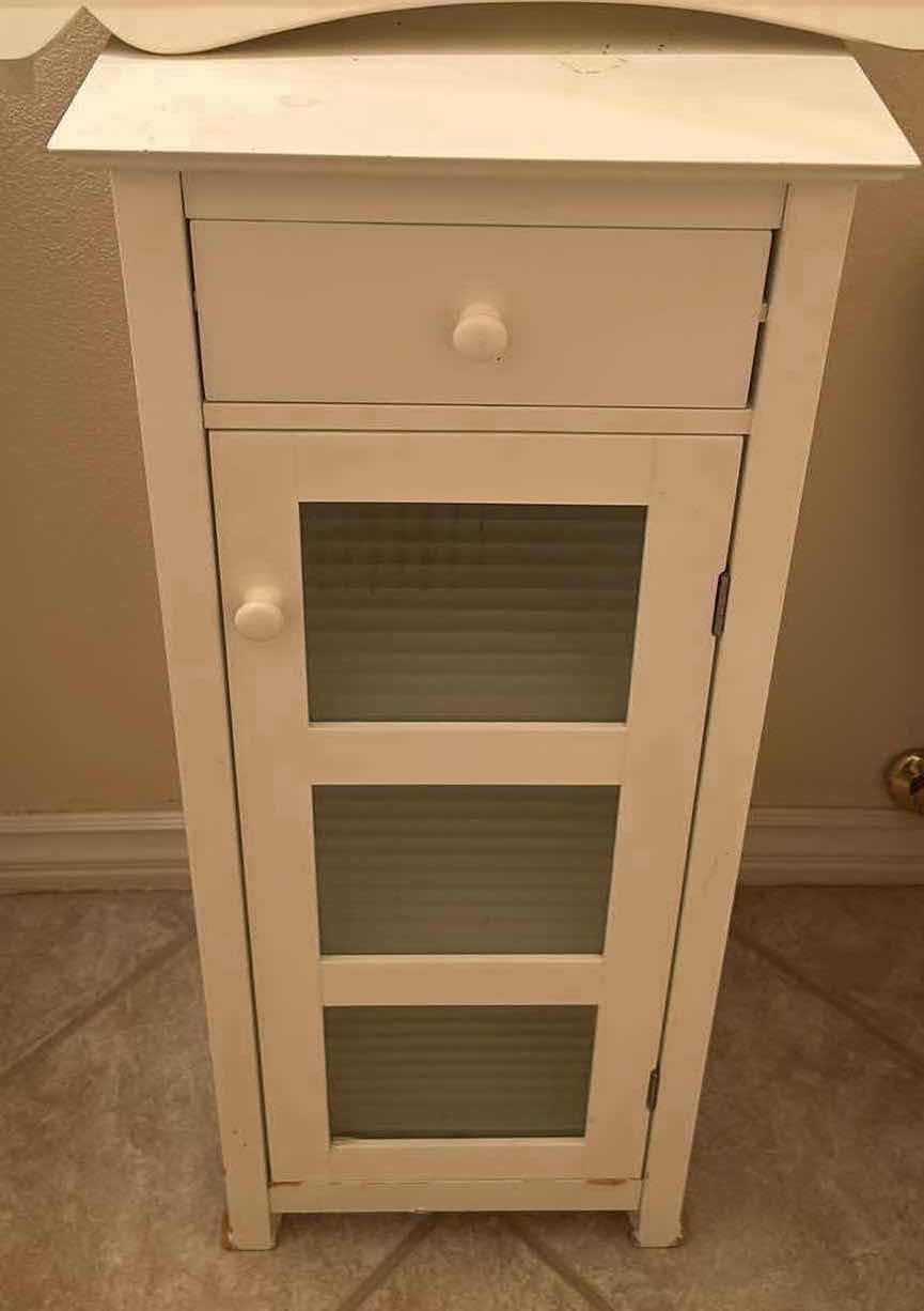 Photo 1 of 3PC WHITE WALL CABINET SHELF FLOOR CABINET