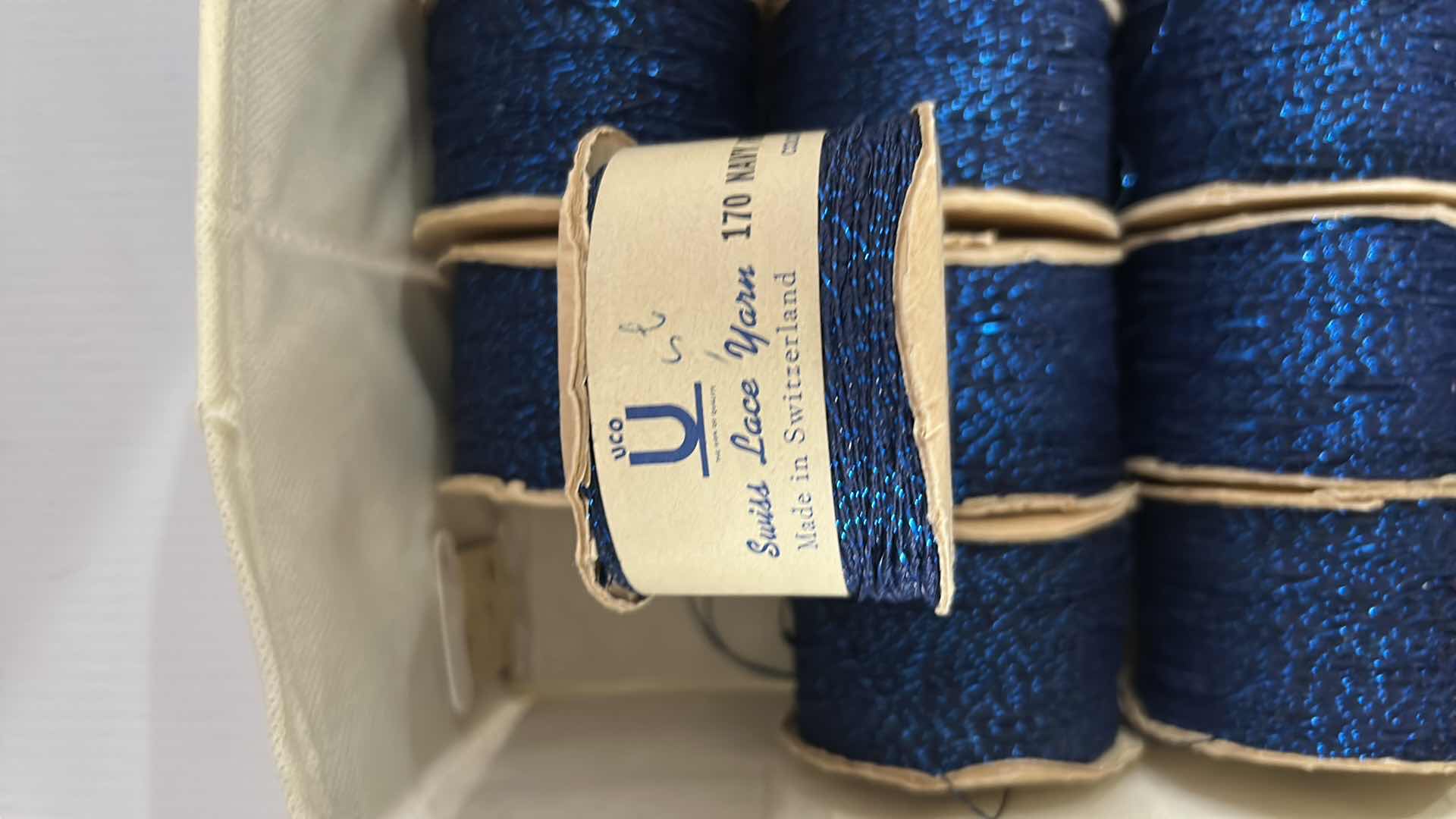 Photo 1 of 16- BLUE SWISS LACE YARN