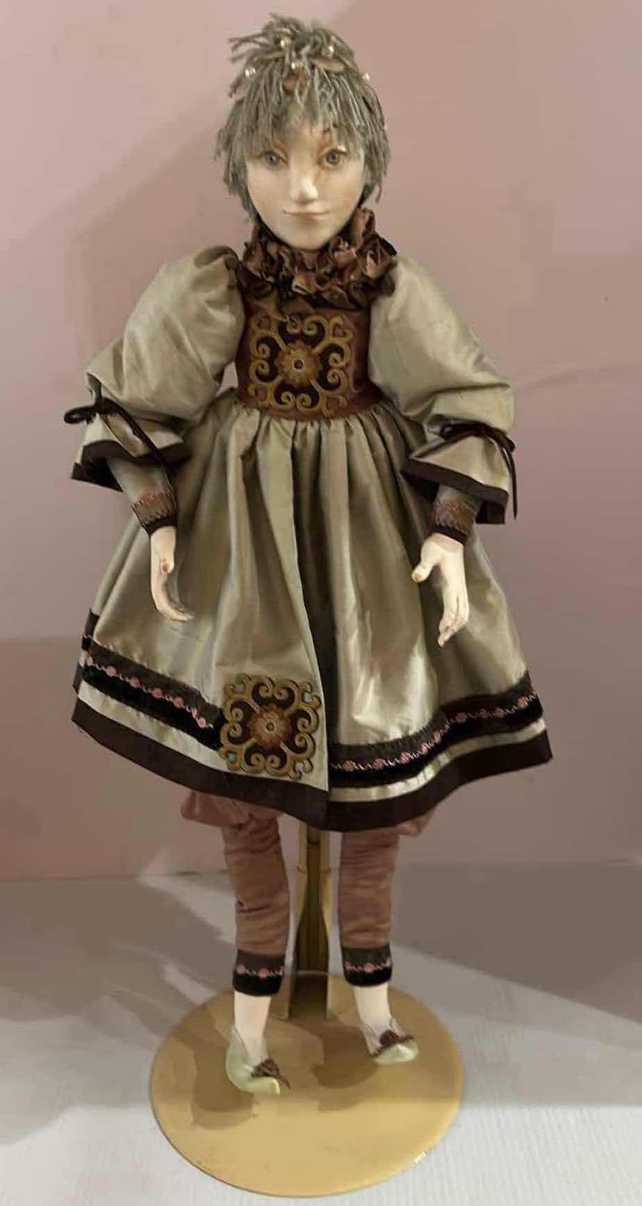 Photo 1 of PORCELAIN DOLL ON STAND 25”