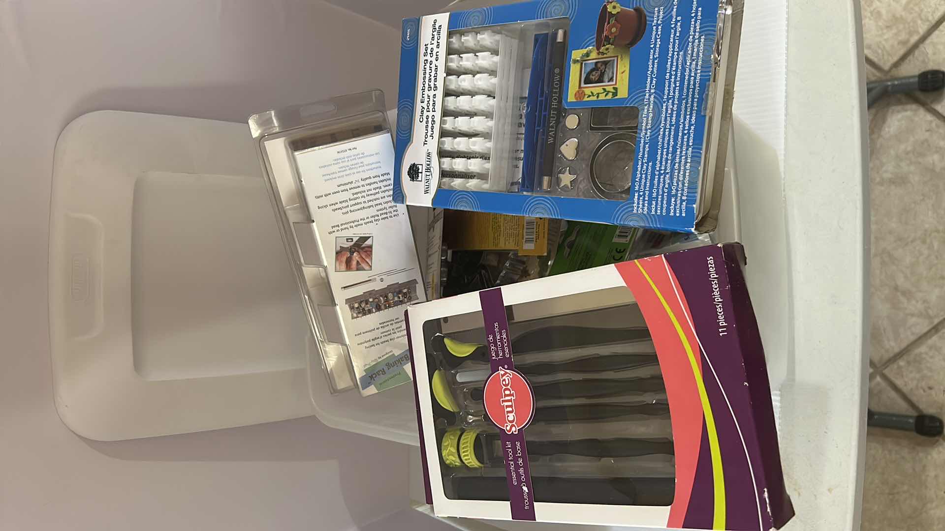 Photo 1 of CONTENTS OF CONTAINER TOOL KIT CLAY SET BEAD BAKING RACK ETC.