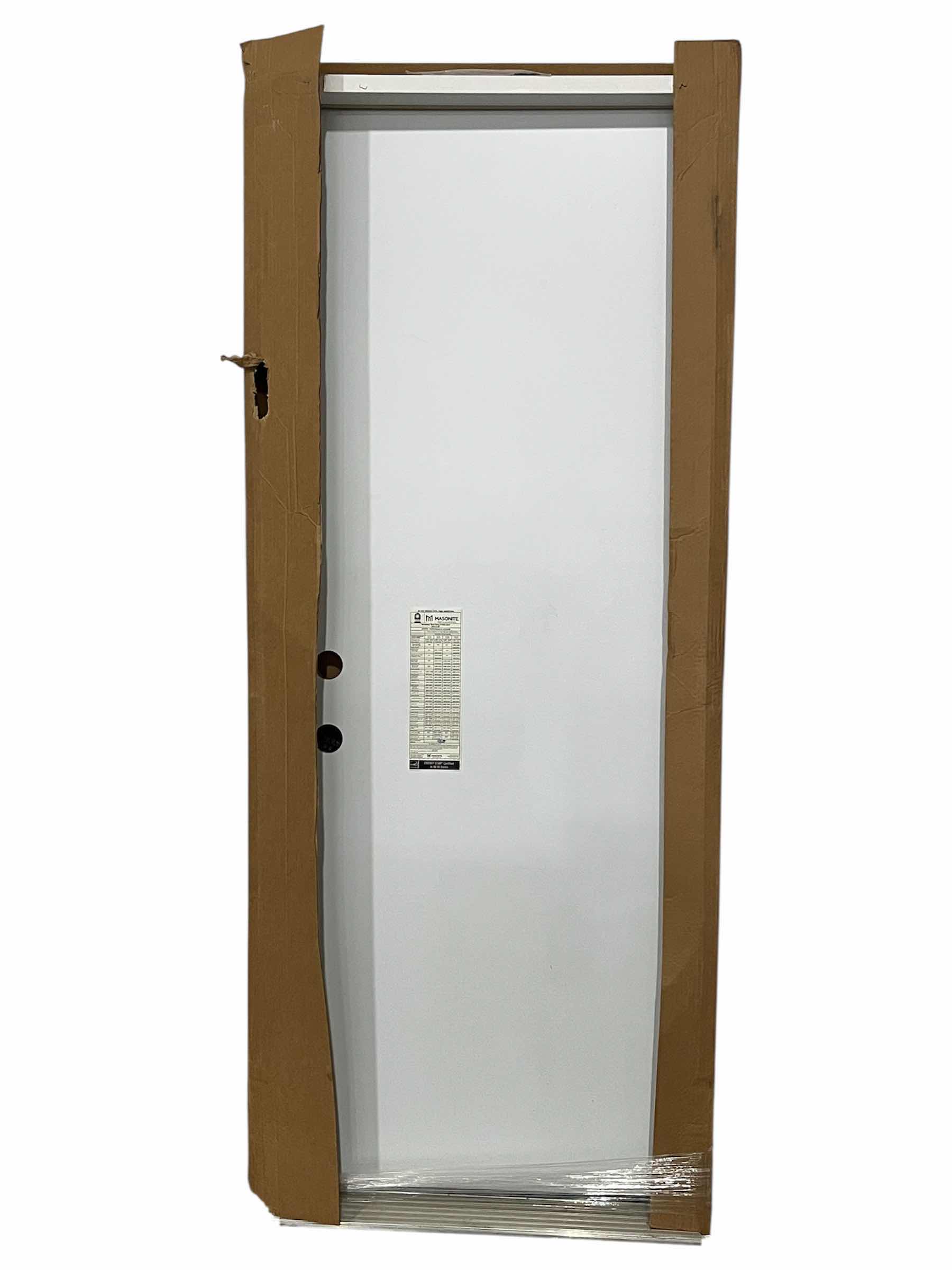 Photo 1 of MASONITE WHITE FINISH RIGHT-HAND INSWING SOLID CORE PREHUNG PATIO DOOR W FRAME 30” X 80”
