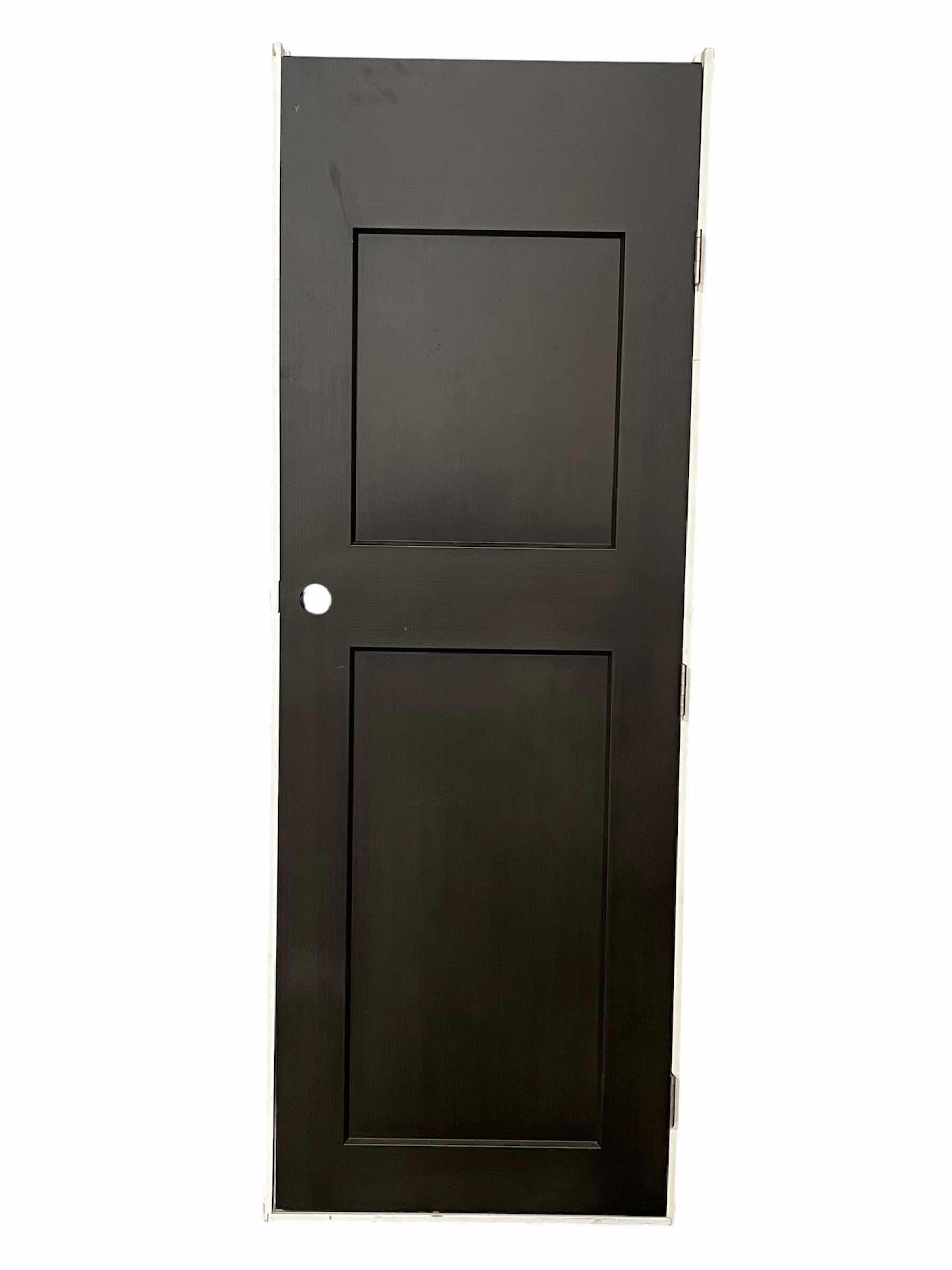 Photo 1 of MATTE BLACK FINISH LEFT-HAND INSWING PREHUNG INTERIOR DOOR W FRAME (DOOR 28” X 1.25” H80”/ FRAME 29” X 4.5” H81.5”