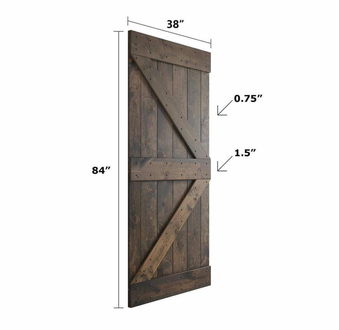 Photo 1 of NEW COAST SEQUOIA INC FINISH SOLID PINE WOOD K-SERIES INTERIOR SLIDING BARN DOOR KIT 60” X 84