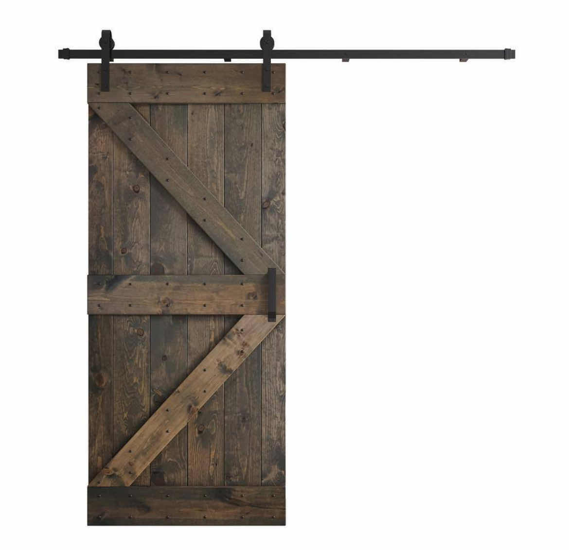Photo 1 of NEW COAST SEQUOIA INC FINISH SOLID PINE WOOD K-SERIES INTERIOR SLIDING BARN DOOR KIT 60” X 84