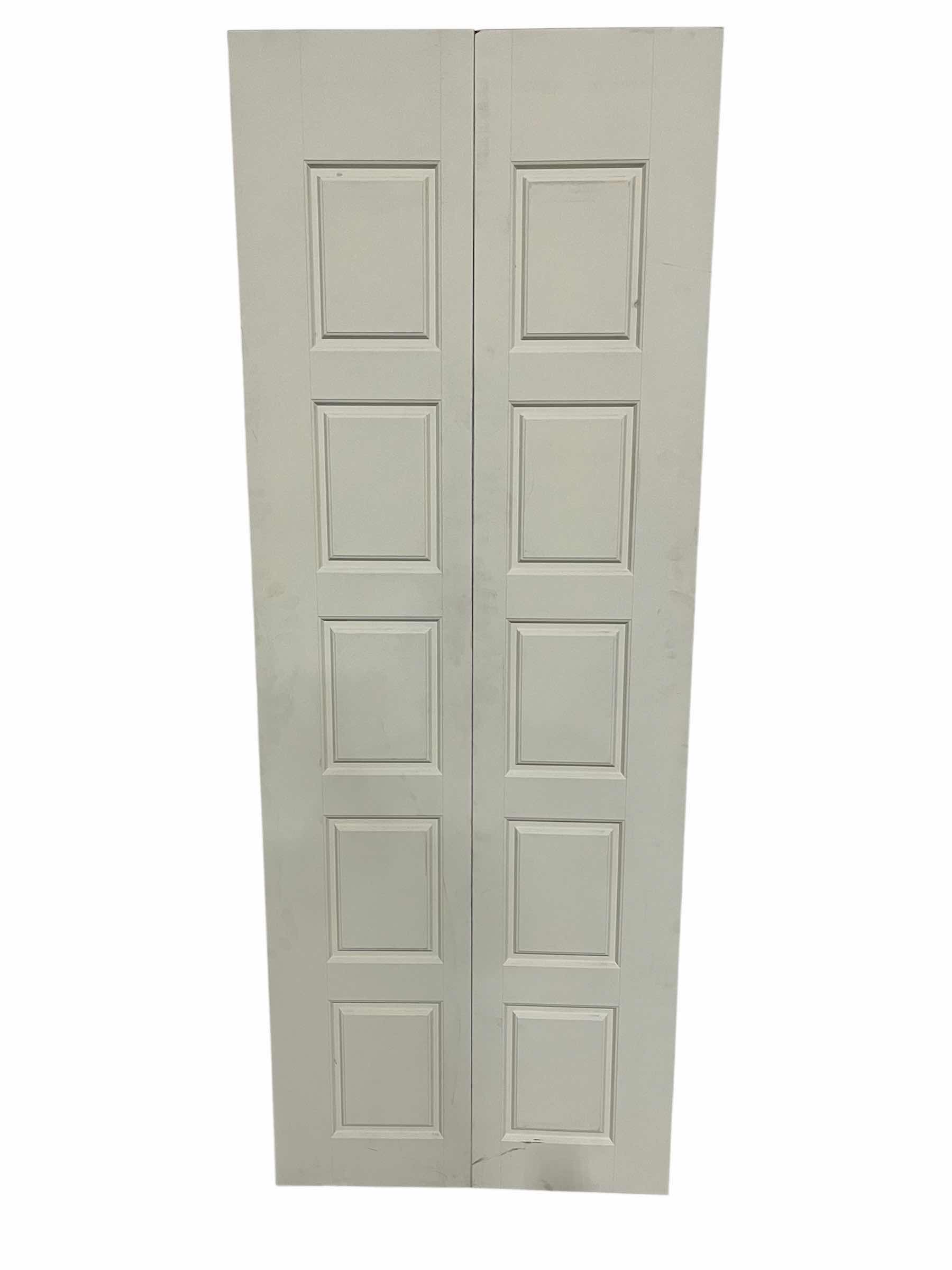 Photo 1 of WHITE FINISH 5-PANEL HOLLOW CORE BIFOLD DOOR 29.5” X 1.30” H79”