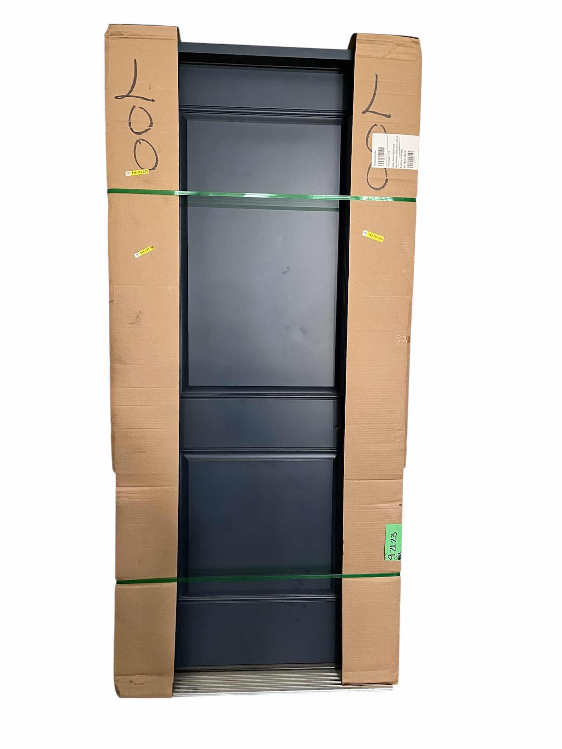 Photo 1 of JELD-WEN EURO BLUE STEEL 2-PANEL RIGHT-HAND INSWING PREHUNG ENTRY DOOR W FRAME 36” X 80”