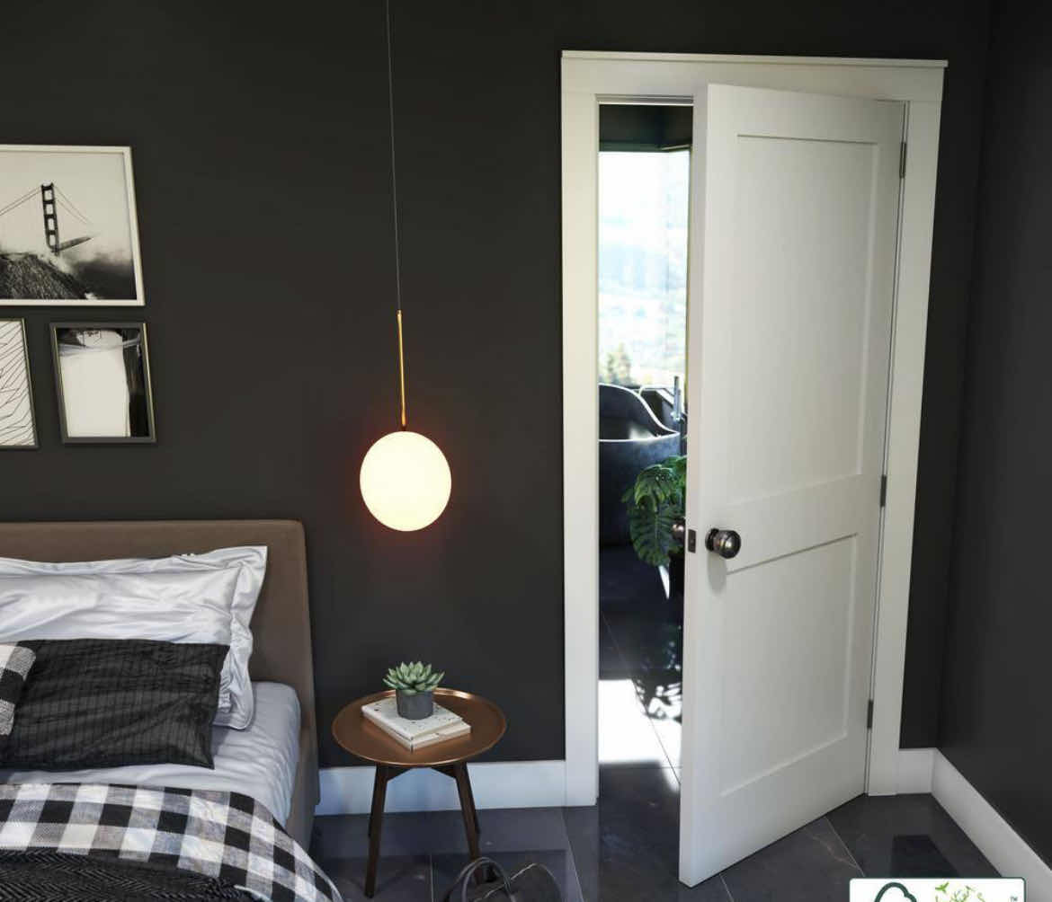 Photo 1 of NEW EIGHT DOORS PRIMED WHITE FINISH SHAKER 2-PANEL SOLID CORE INTERIOR DOOR SLAB 30” X 80”