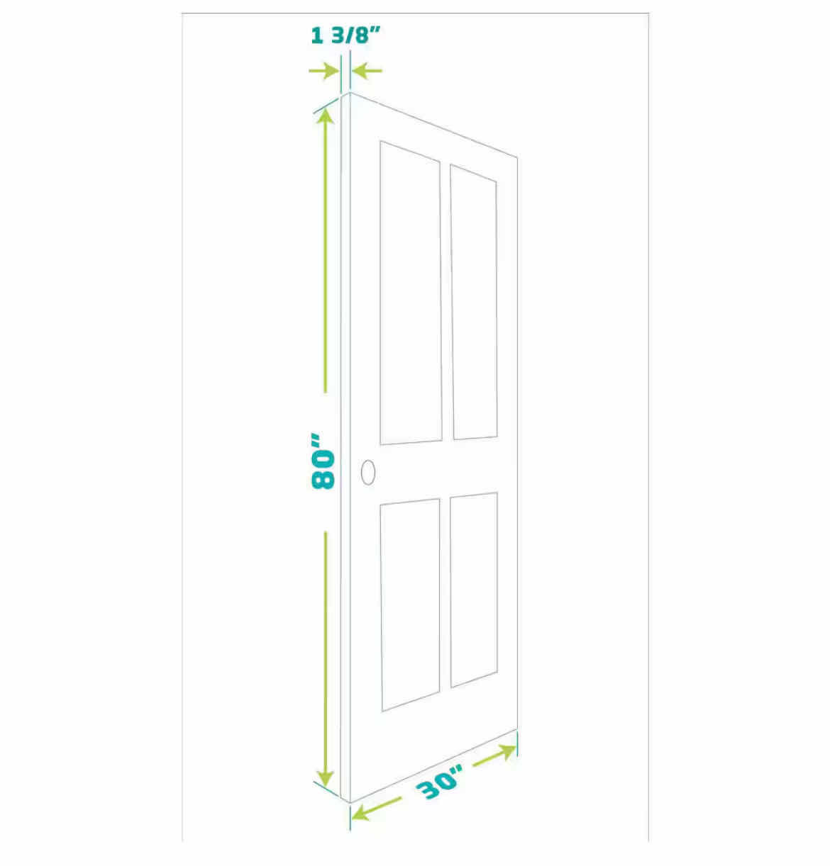 Photo 1 of MASONITE WHITE FINISH 2-PANEL CHEYENNE SMOOTH CAMBER TOP PLANK HOLLOW CORE INTERIOR DOOR SLAB 30” X 80”