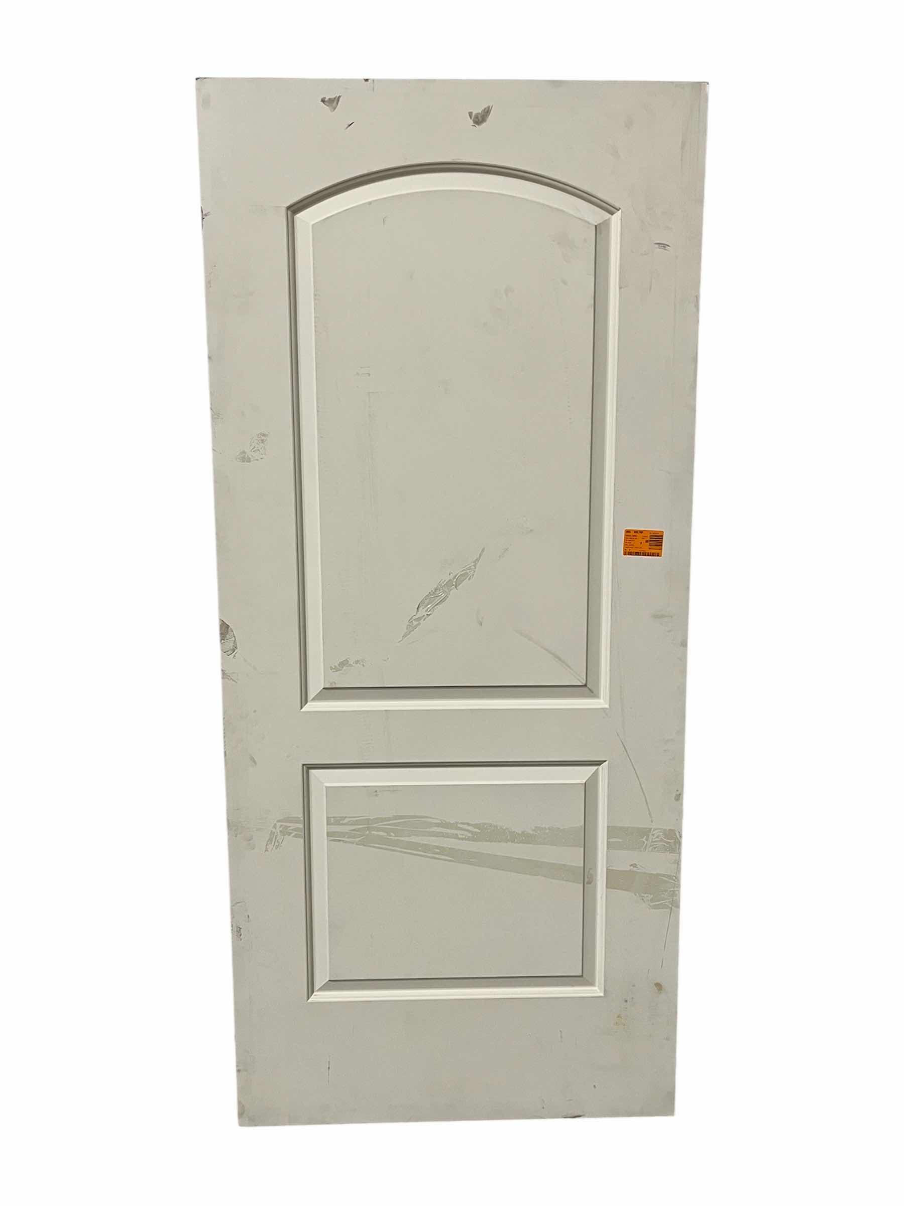Photo 1 of JELD-WEN PRIMED WHITE FINISH CAIMAN 2-PANEL SOLID CORE INTERIOR DOOR SLAB 36” X 80”