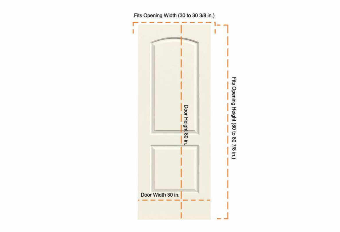 Photo 1 of JELD-WEN WHITE FINISH 2-PANEL HOLLOW CORE INTERIOR DOOR SLAB 30” X 80”