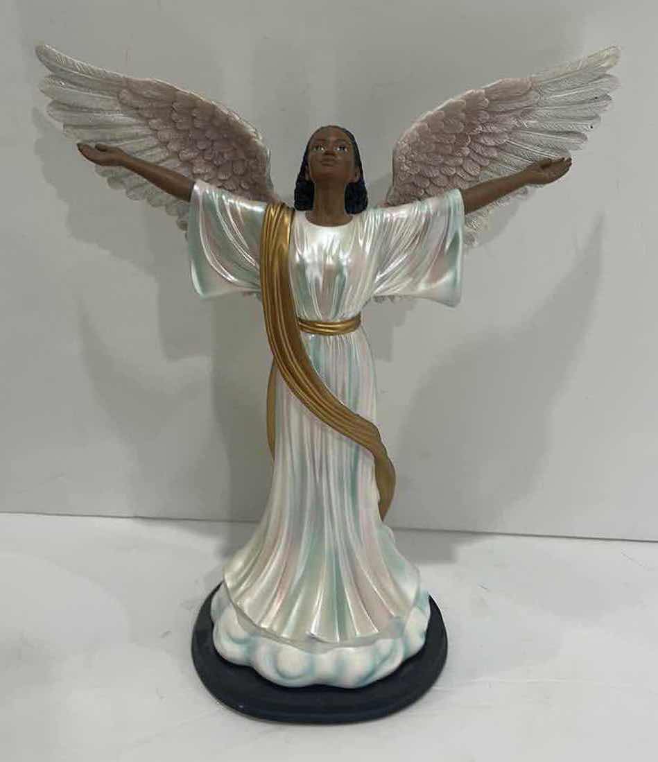 View 1 of 13.5” RESIN ANGEL- HEAVENLY VISIONS COLLECTION “GLORY TO GOD” # 63009