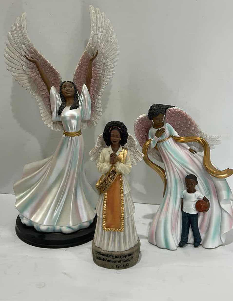 Photo 1 of 3 ANGEL FIGURINES TALLEST H16”