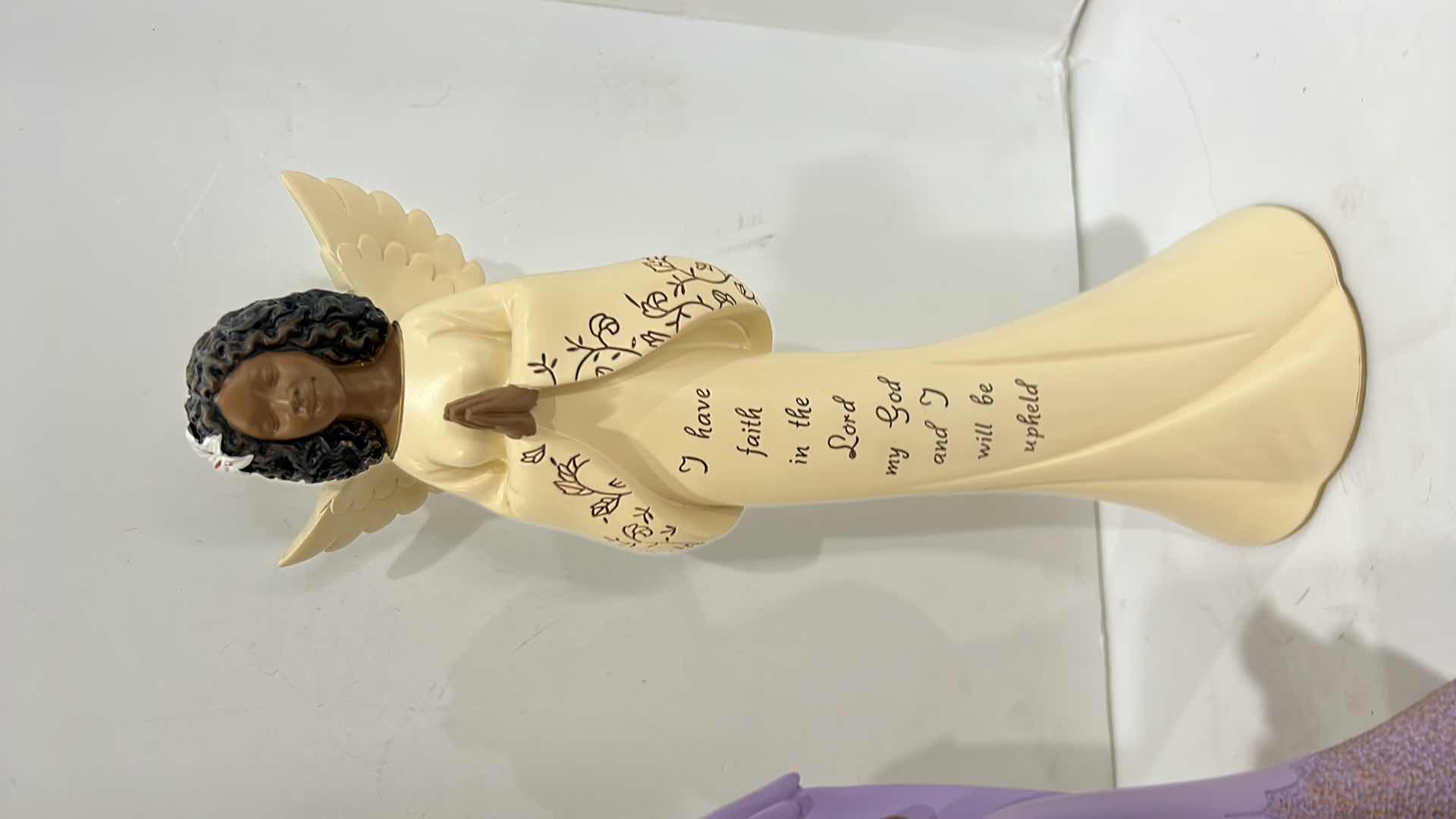 Photo 1 of 3 ANGEL FIGURINES TALLEST H12” MUSICAL CROSS FIGURINE
