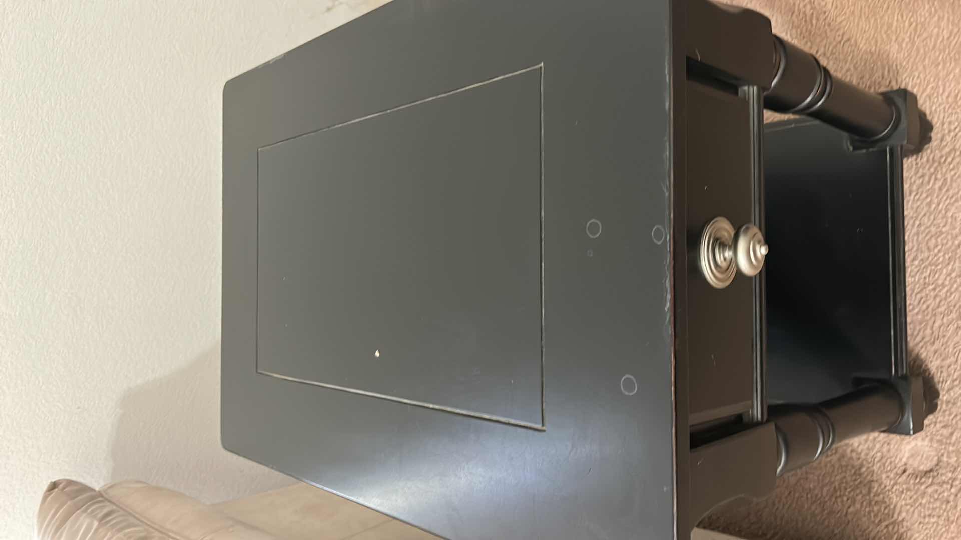 Photo 1 of BLACK WOOD END TABLE 
18” x 25” x 27”