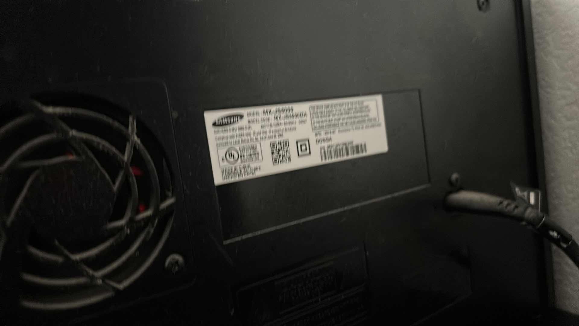 Photo 1 of SAMSUNG GIGA SOUND MINI HIGH FI COMPONENT AUDIO SYSTEM AND TWO SPEAKERS H16.5”