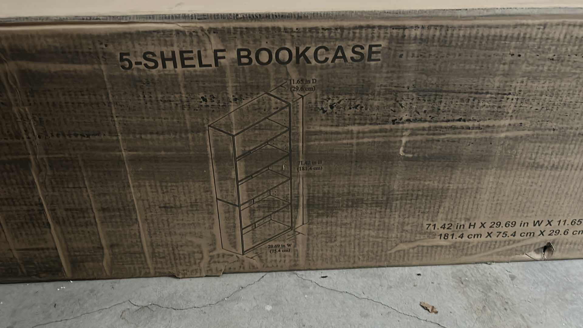 Photo 1 of NIB 5 SHELF BOOKCASE COLOR BLACK OAK VENDOR STOCK NUMBER M-13-019-039-06