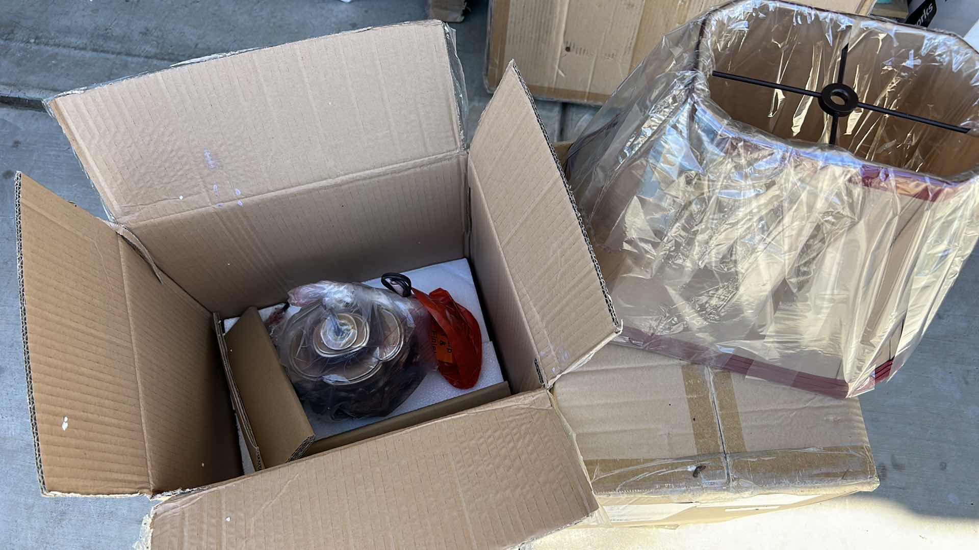 Photo 1 of 2 NEW IN BOX BURGANDY LAMPS