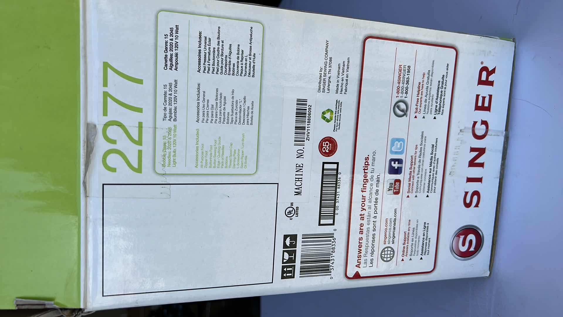 Photo 1 of NEW SINGER SEWING MACHINE