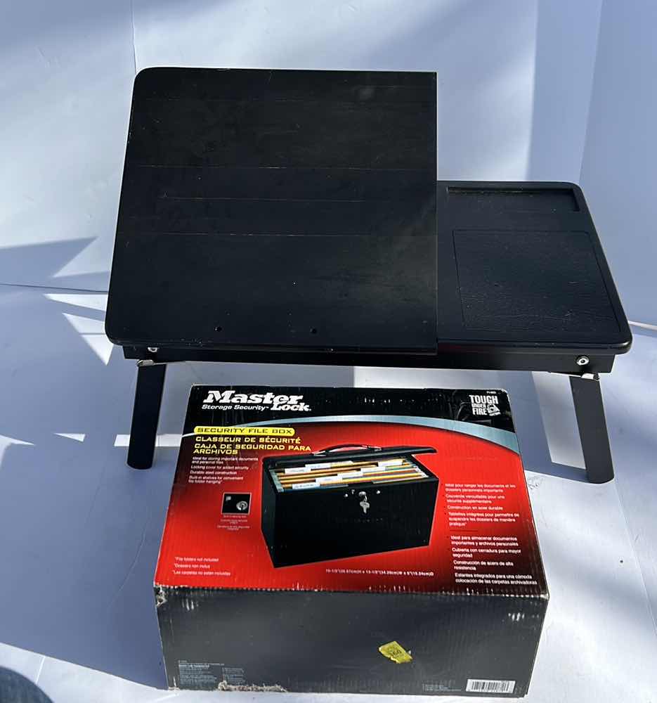 Photo 1 of LAP DESK TOP AND SECURITY FILE BOX