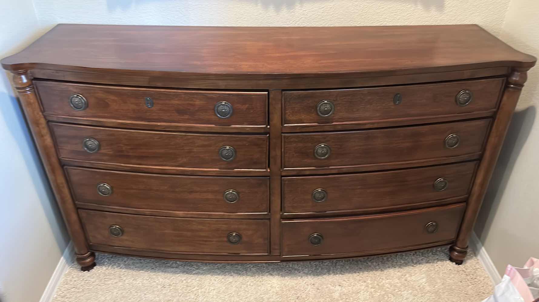 Photo 1 of DAVIS INTERNATIONAL WOOD CHEST OF DRAWERS 64” x 18” x 35 1/2”