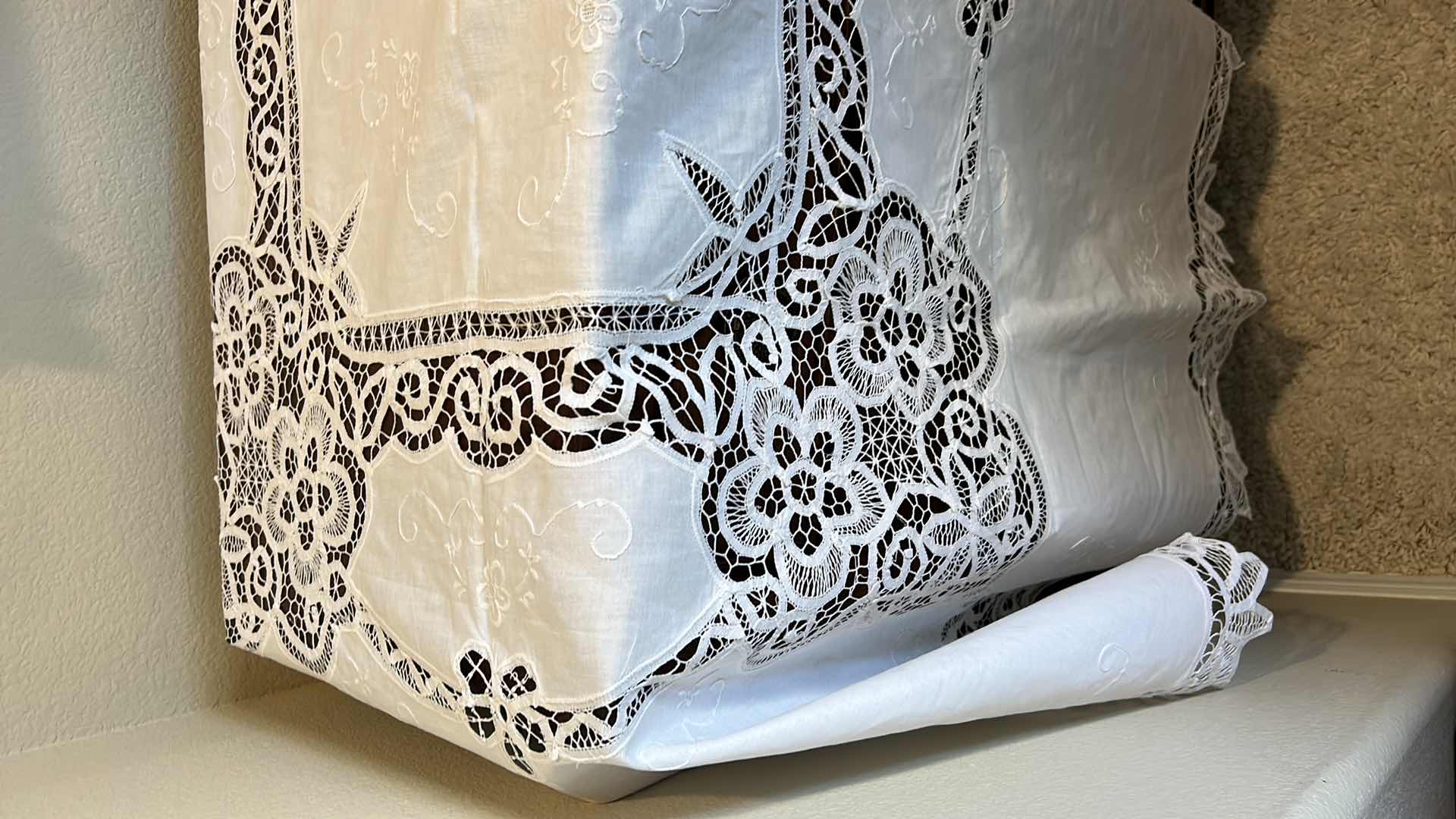 Photo 1 of GORGEOUS EMBROIDERED TABLECLOTH 132” x 102”
