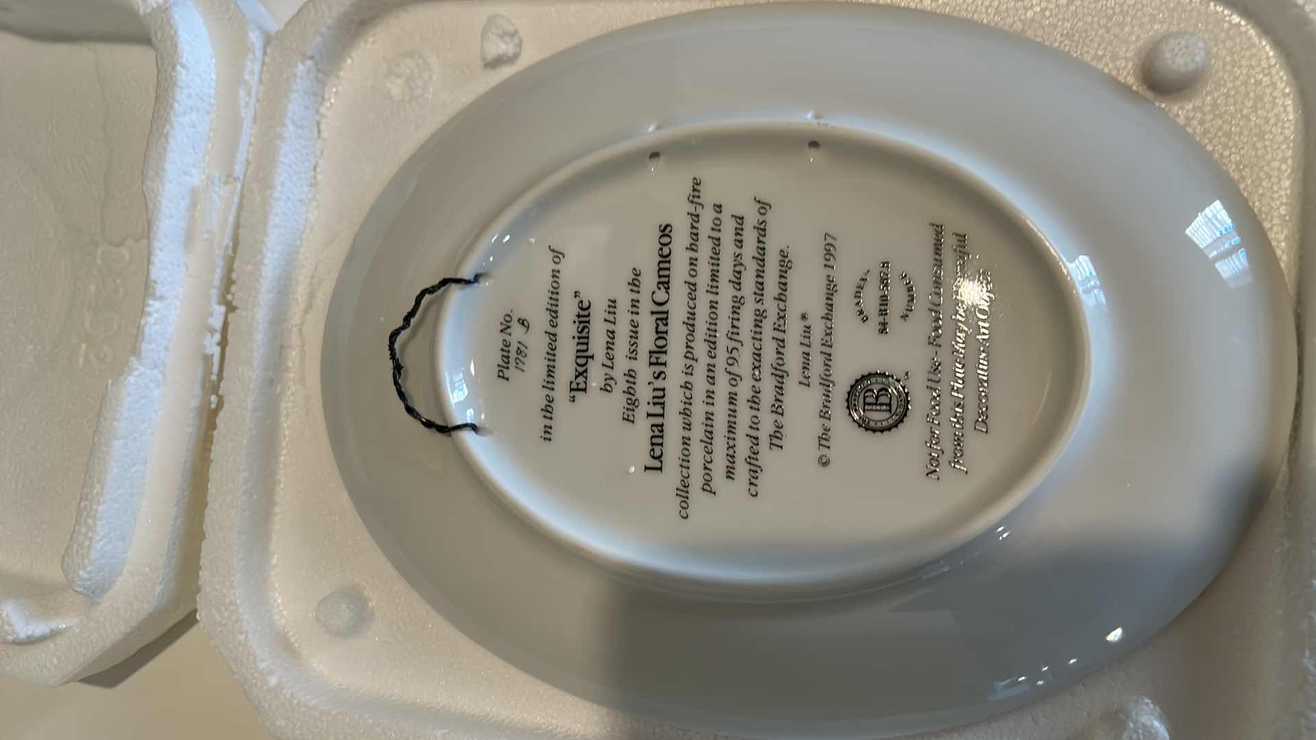 View 3 of AUTHENTIC ORIGINAL LIMITED EDITION “EXQUISITE” BY LENA LIU PORCELAIN PLATE 6 1/2” x 8 3/4”