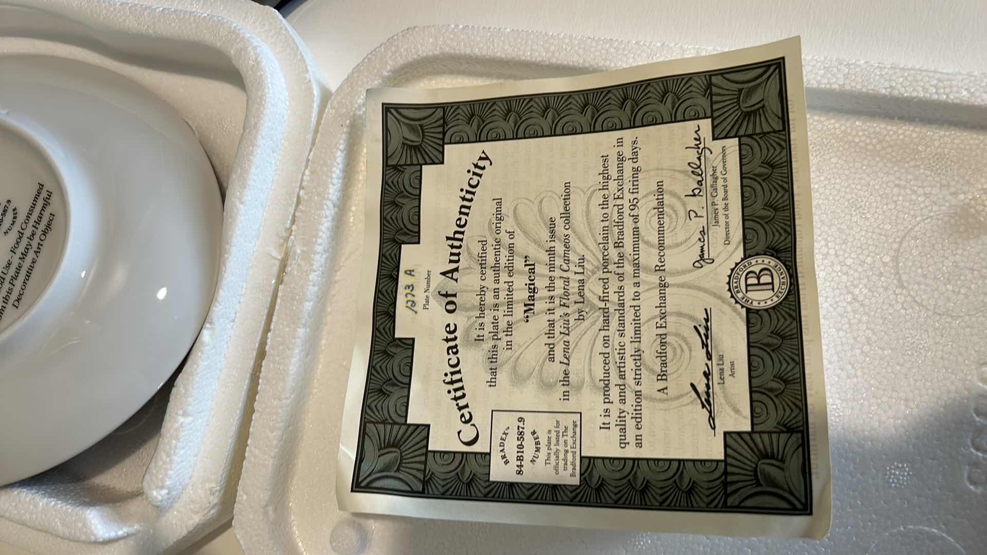 Photo 1 of AUTHENTIC ORIGINAL LIMITED EDITION “MAGICAL” BY LENA LIU PORCELAIN PLATE 6 1/2” x 8 3/4”