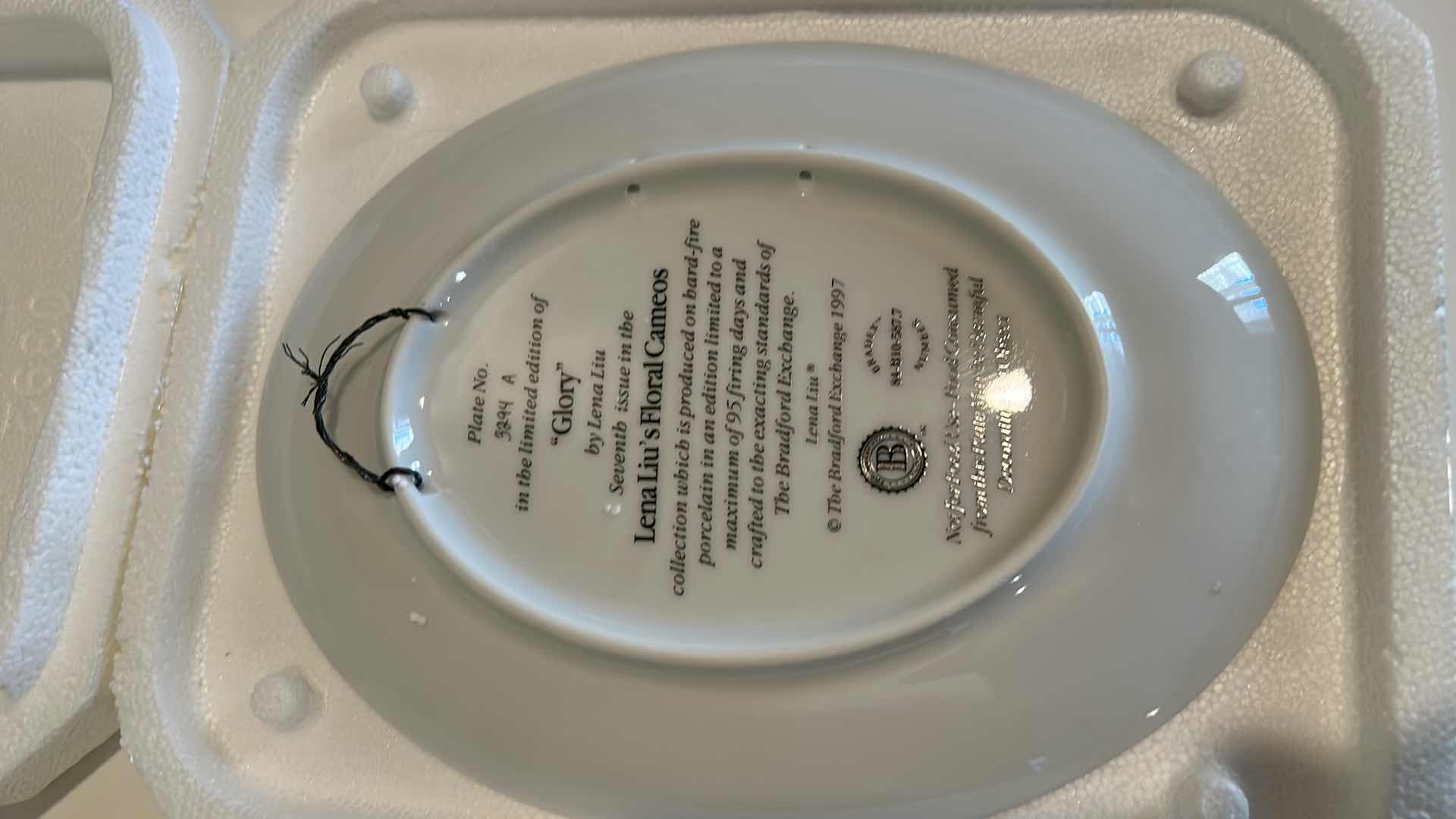 Photo 1 of AUTHENTIC ORIGINAL LIMITED EDITION “GLORY” BY LENA LIU PORCELAIN PLATE 6 1/2” x 8 3/4”