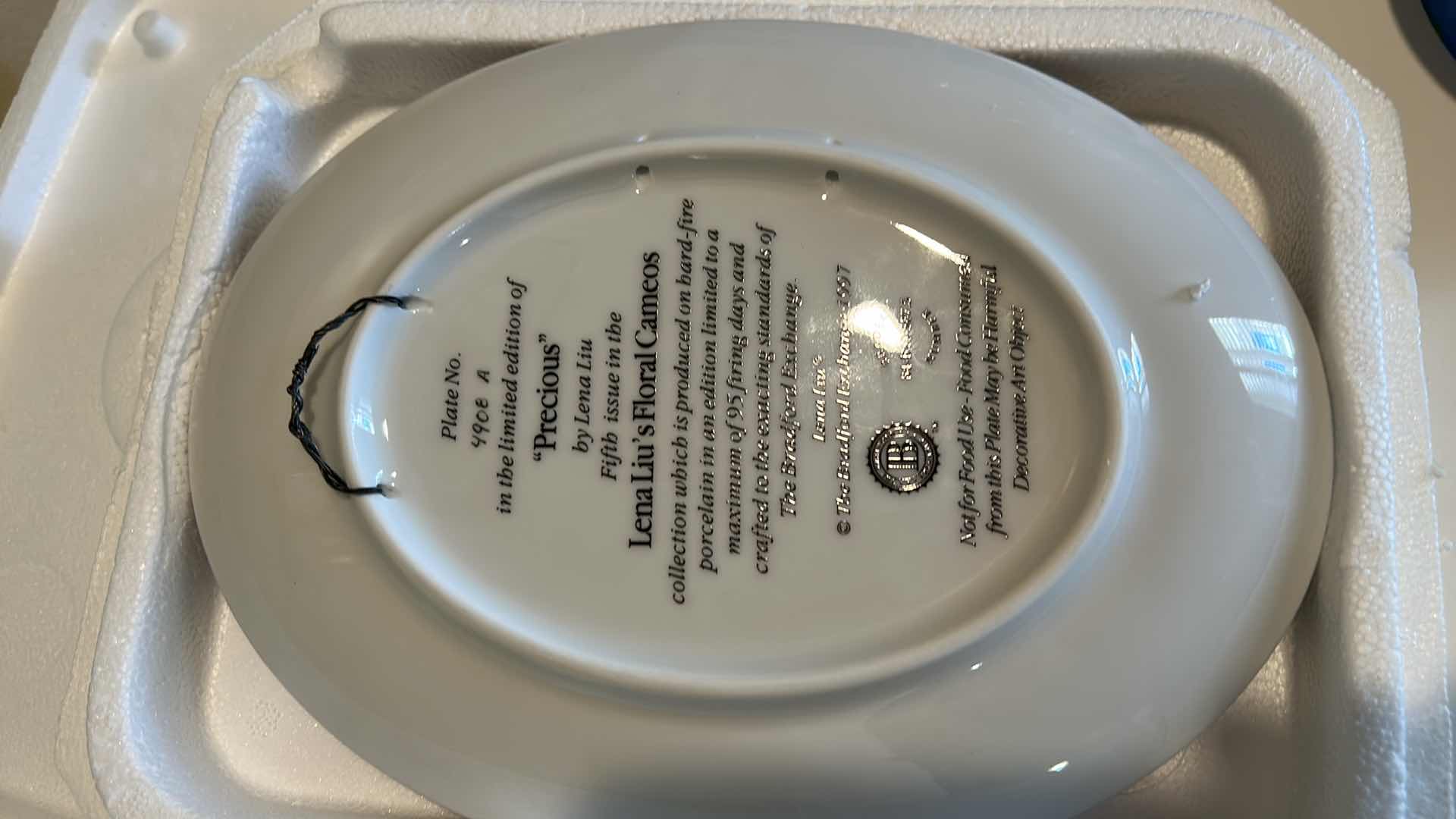 Photo 1 of AUTHENTIC ORIGINAL LIMITED EDITION “PRECIOUS” BY LENA LIU PORCELAIN PLATE 6 1/2” x 8 3/4”