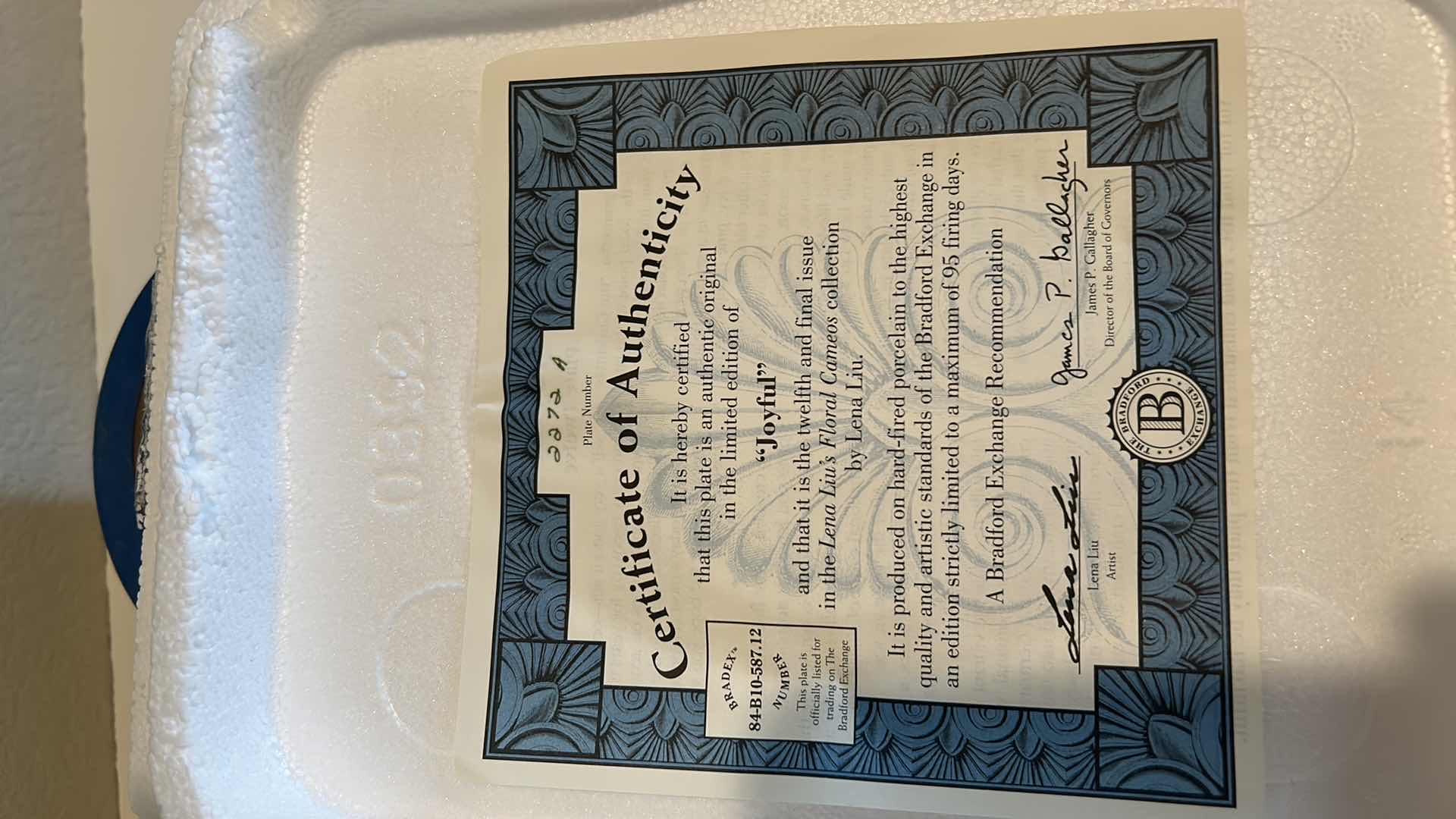 Photo 1 of AUTHENTIC ORIGINAL LIMITED EDITION “JOYFUL” BY LENA LIU PORCELAIN PLATE 6 1/2” x 8 3/4”