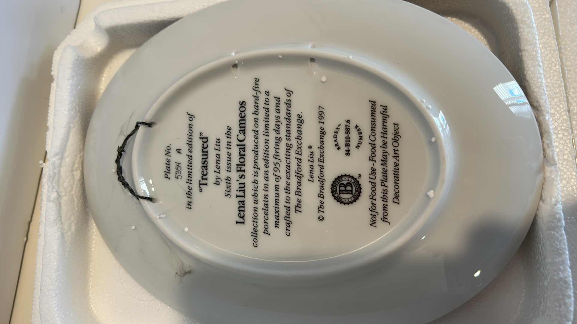 Photo 1 of AUTHENTIC ORIGINAL LIMITED EDITION “HONORED” BY LENA LIU PORCELAIN PLATE 6 1/2” x 8 3/4”